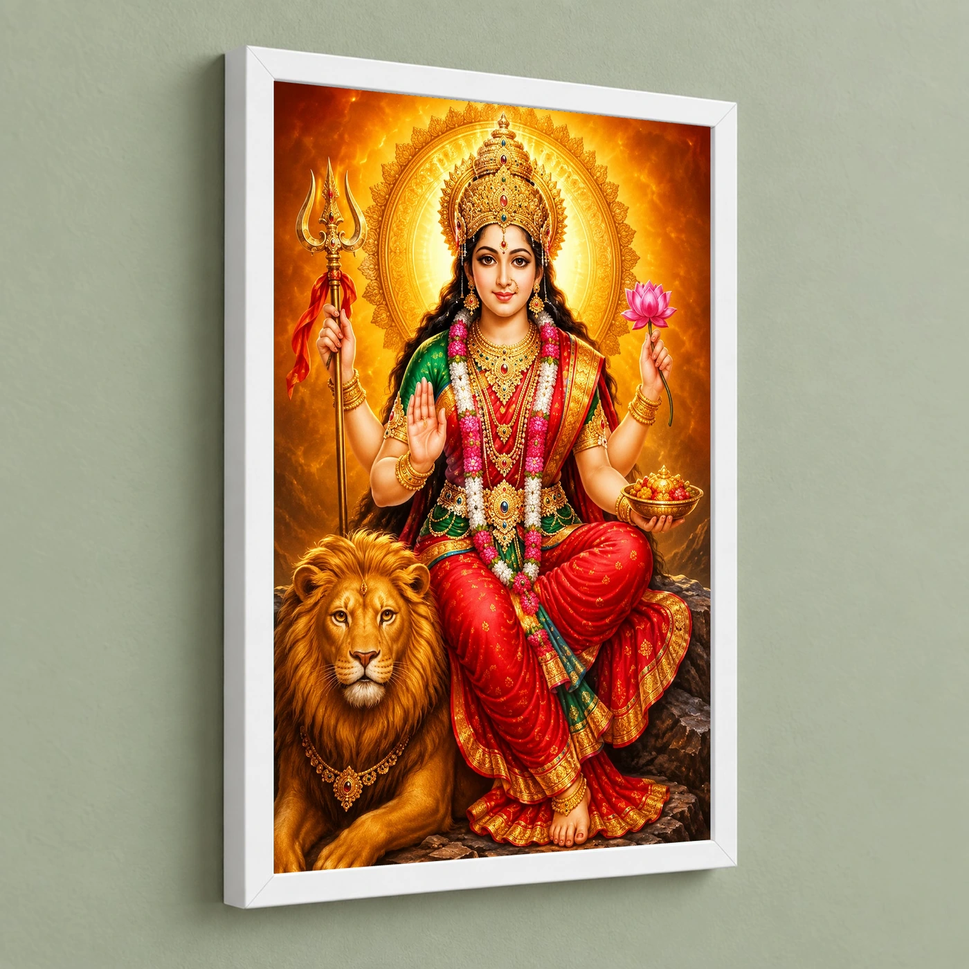 Vaishno Devi Royal Jewel-Toned Portrait Photo Frame, view 5
