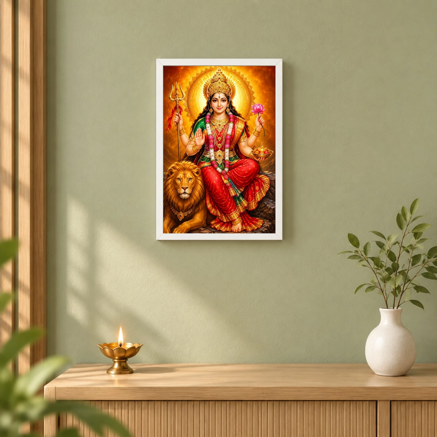 Vaishno Devi Royal Jewel-Toned Portrait Photo Frame, view 6