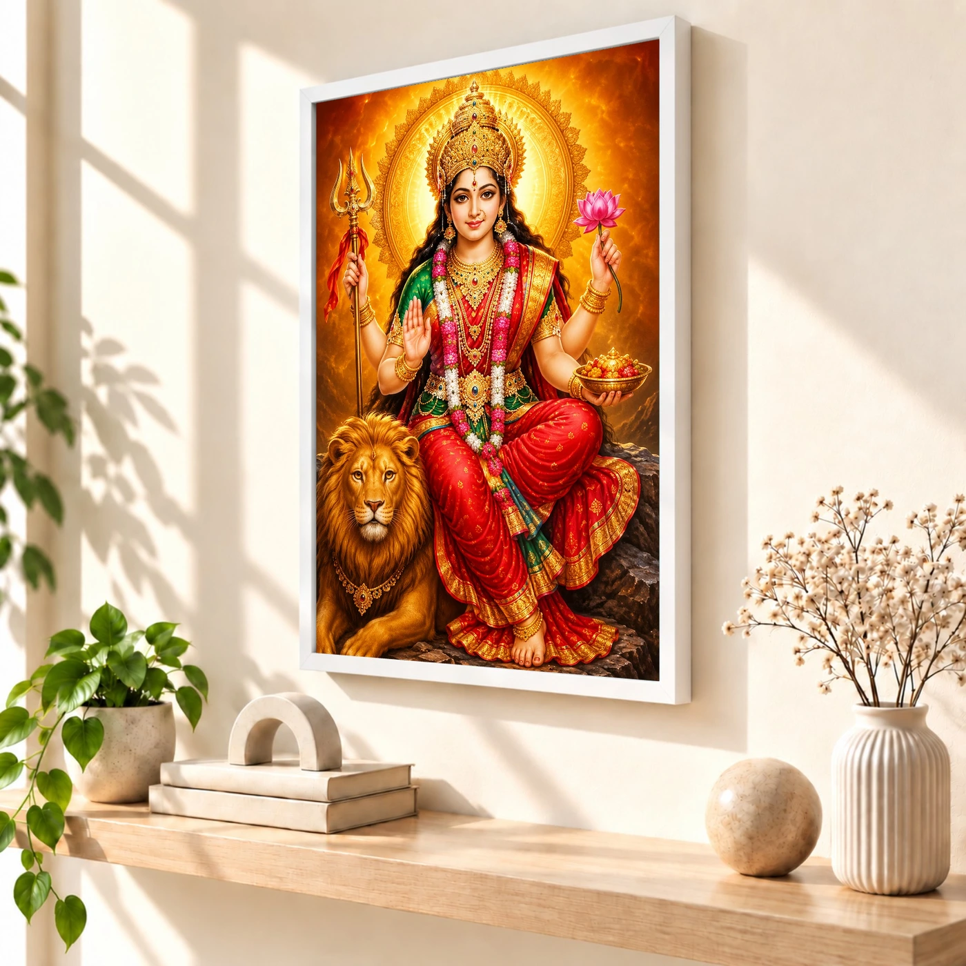 Vaishno Devi Royal Jewel-Toned Portrait Photo Frame, view 7