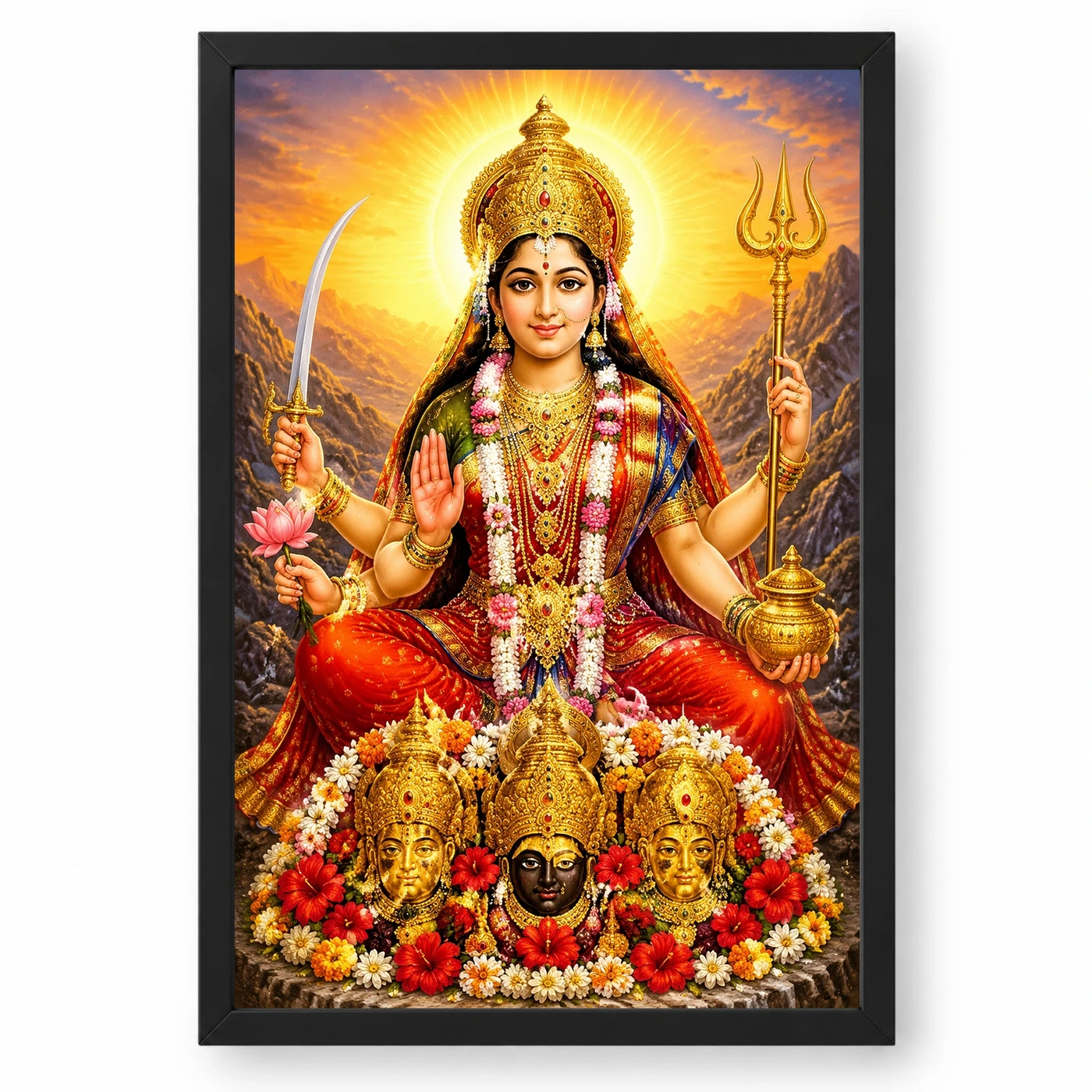 Vaishno Devi Serene Sunrise Blessing Photo Frame
