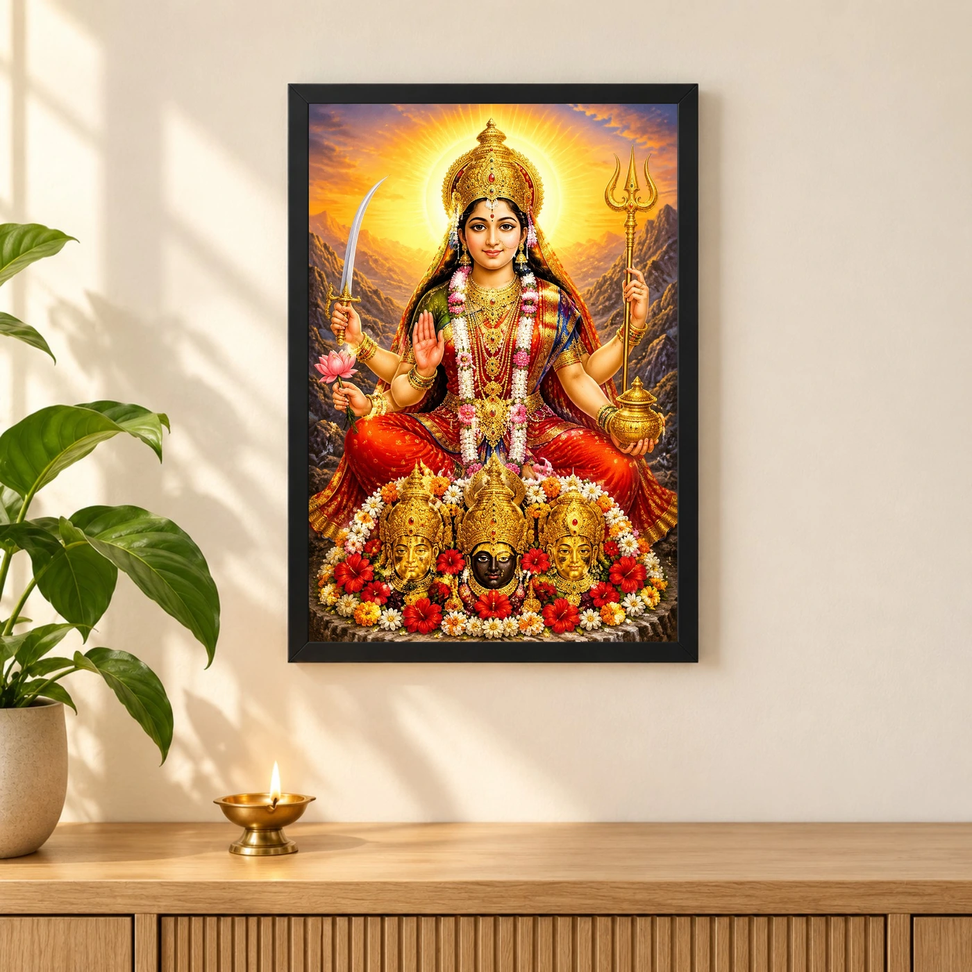 Vaishno Devi Serene Sunrise Blessing Photo Frame, view 3