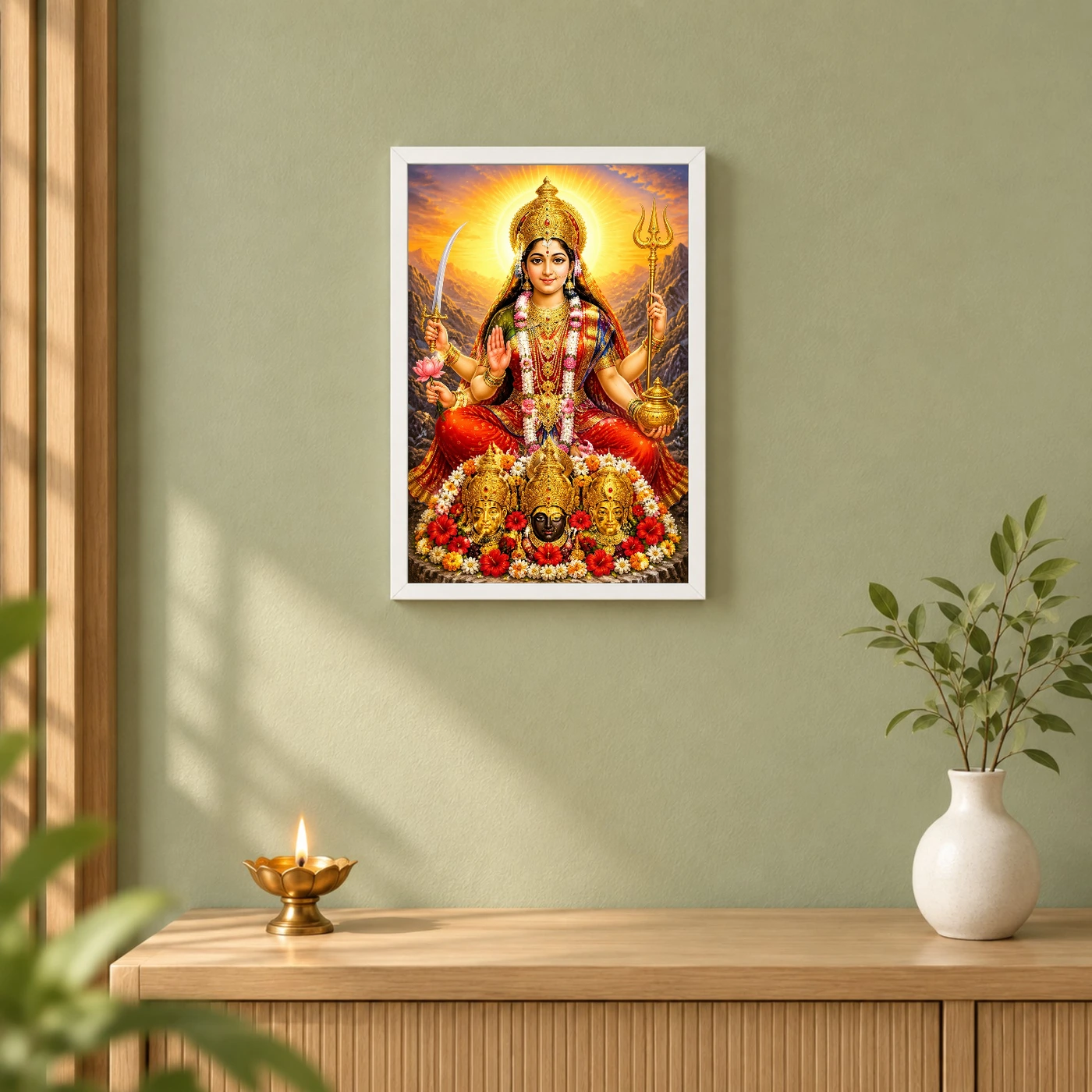Vaishno Devi Serene Sunrise Blessing Photo Frame, view 6