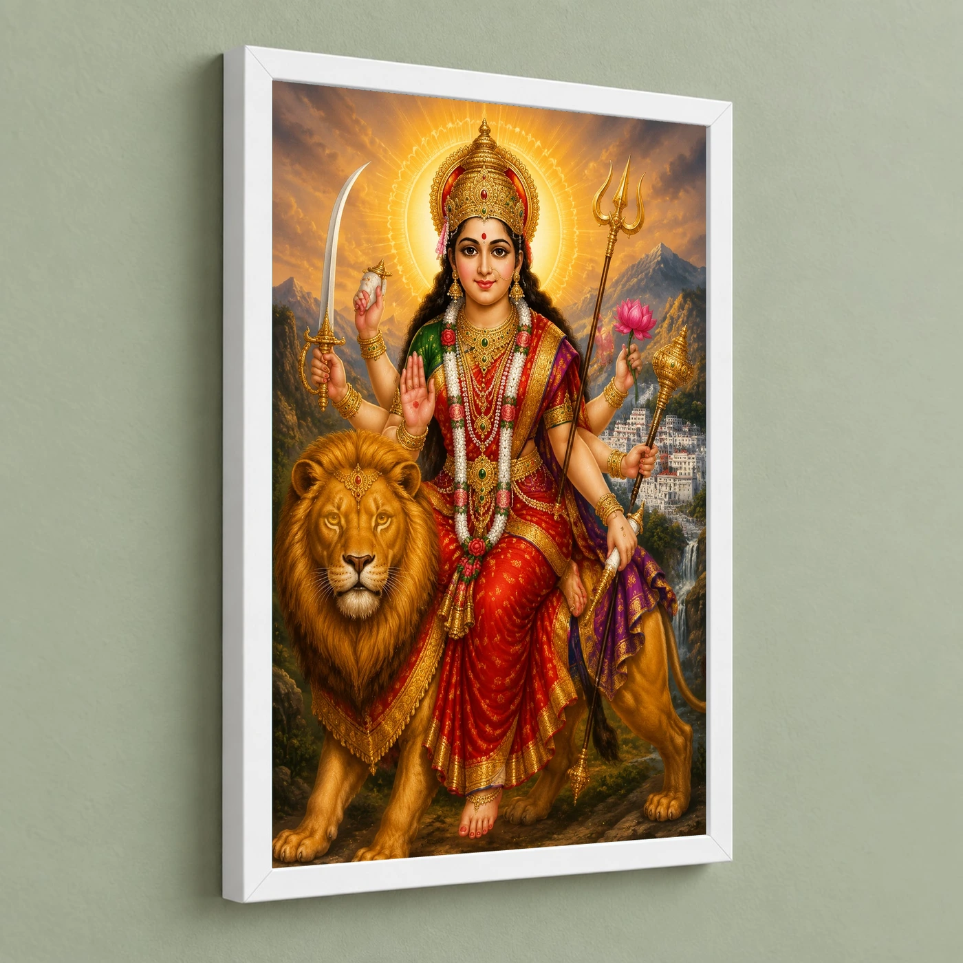 Vaishno Devi Traditional Indian Miniature-Inspired Devotional Art Photo Frame, view 5