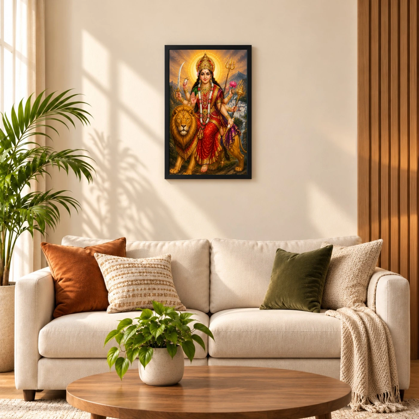 Vaishno Devi Traditional Indian Miniature-Inspired Devotional Art Photo Frame, view 8