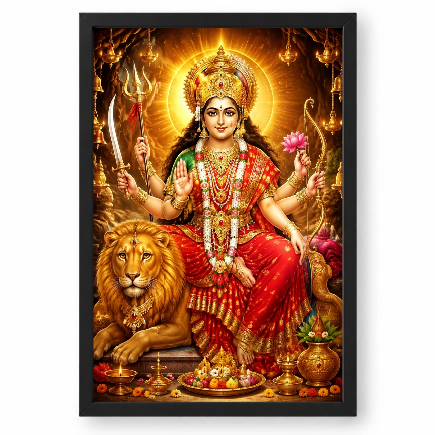 Vaishno Devi Vivid Premium Spiritual Poster Art Photo Frame