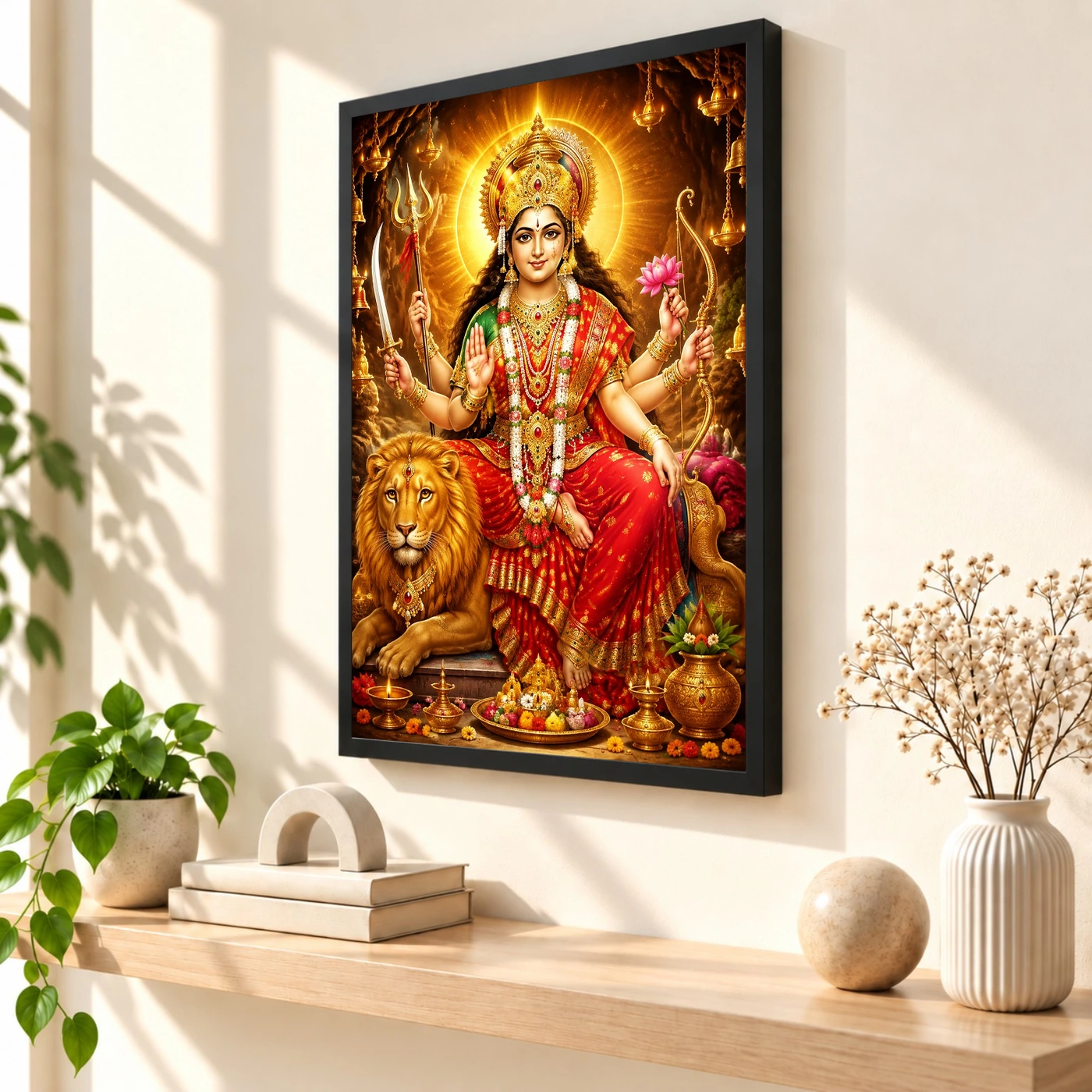 Vaishno Devi Vivid Premium Spiritual Poster Art Photo Frame, view 2
