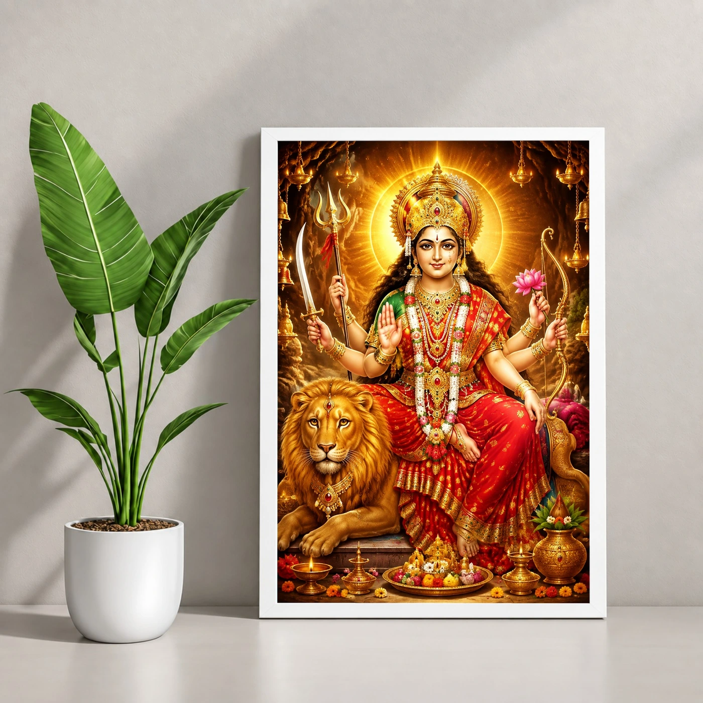 Vaishno Devi Vivid Premium Spiritual Poster Art Photo Frame, view 4