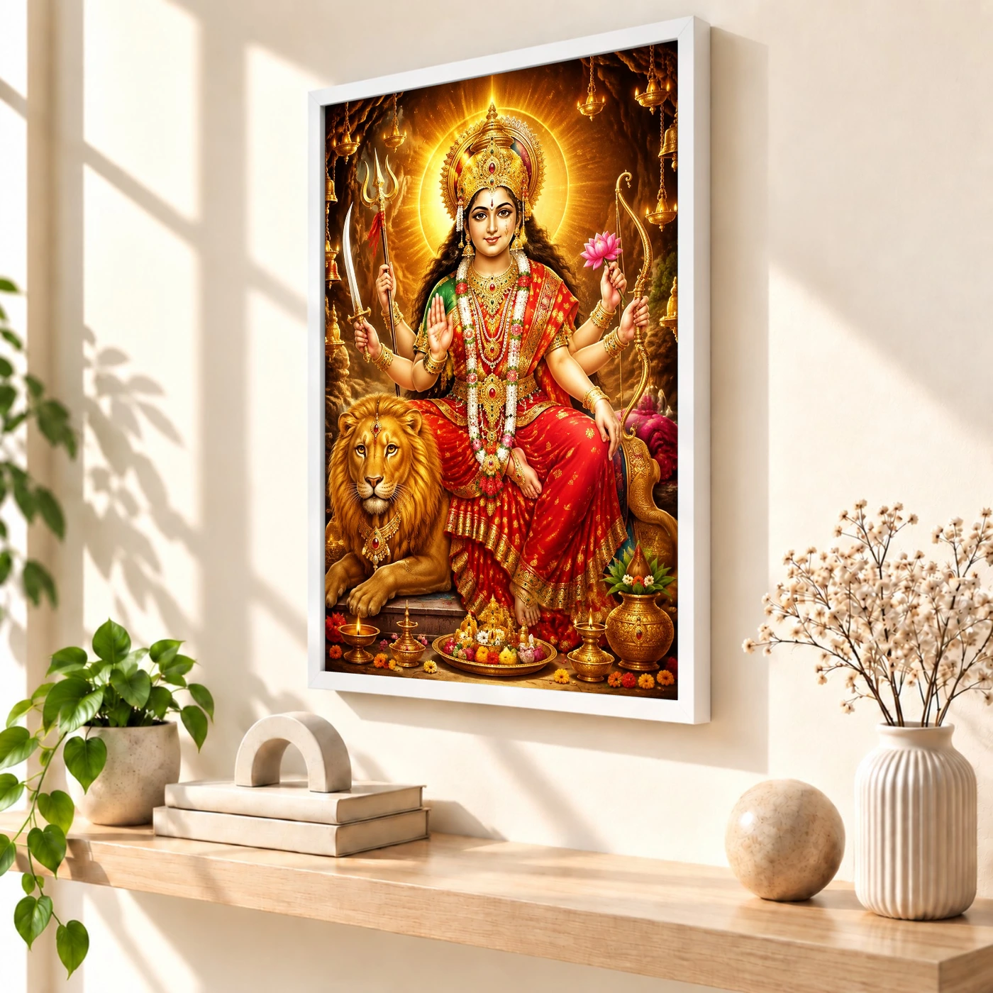 Vaishno Devi Vivid Premium Spiritual Poster Art Photo Frame, view 7