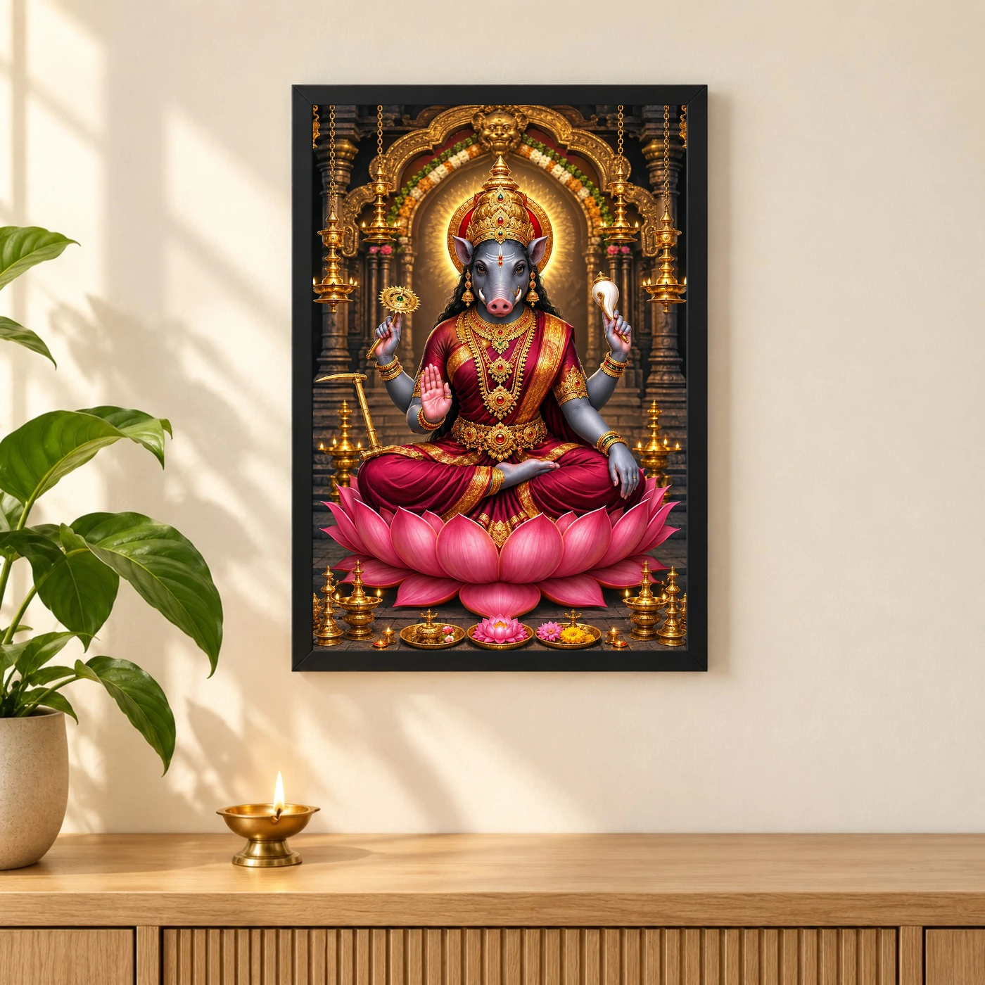 Varahi Amman Lotus Temple Photo Frame, view 3