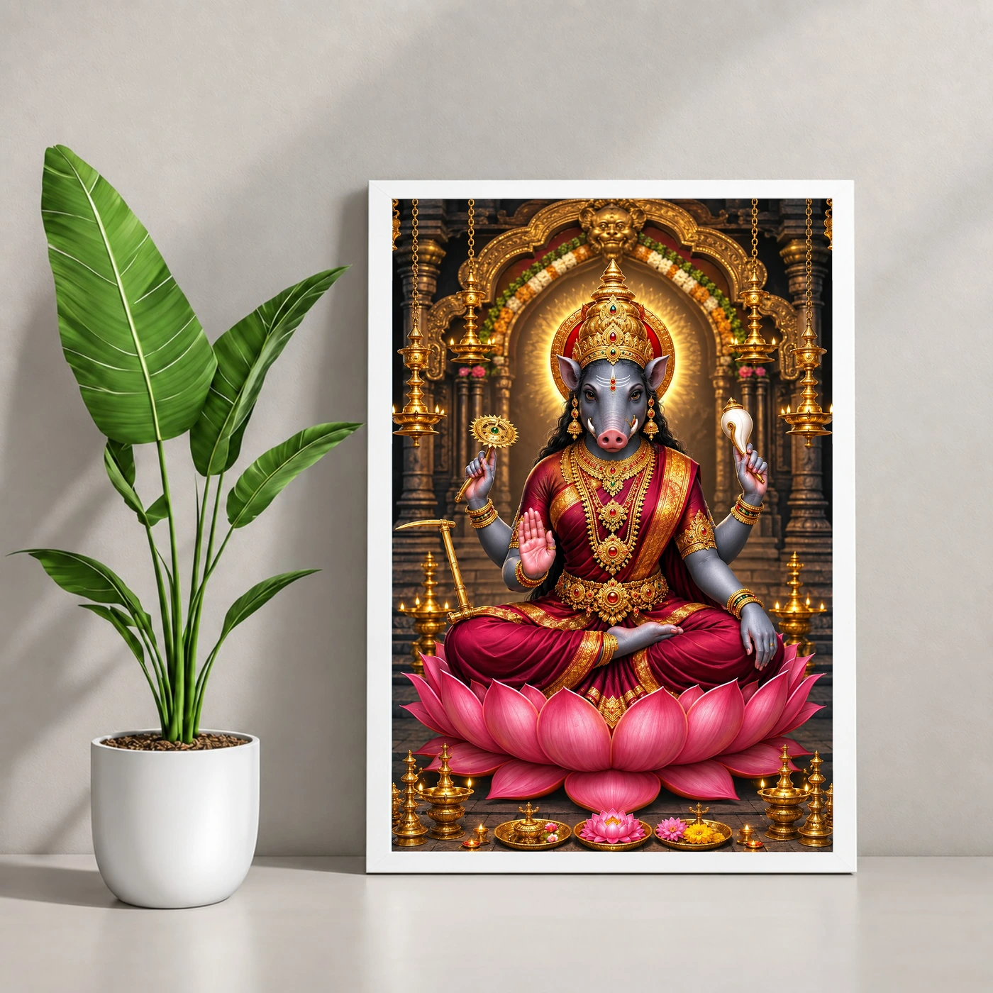 Varahi Amman Lotus Temple Photo Frame, view 4