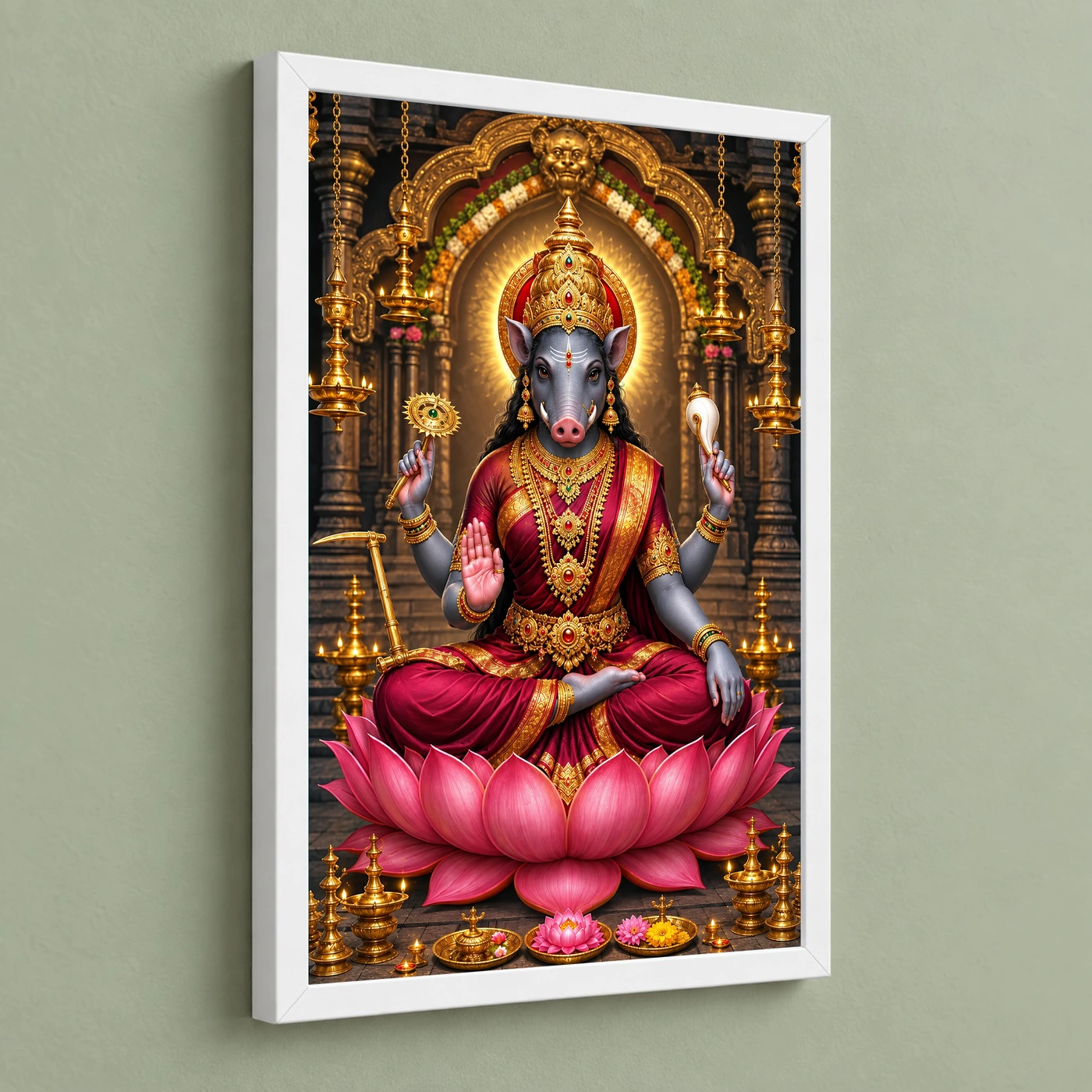 Varahi Amman Lotus Temple Photo Frame, view 5
