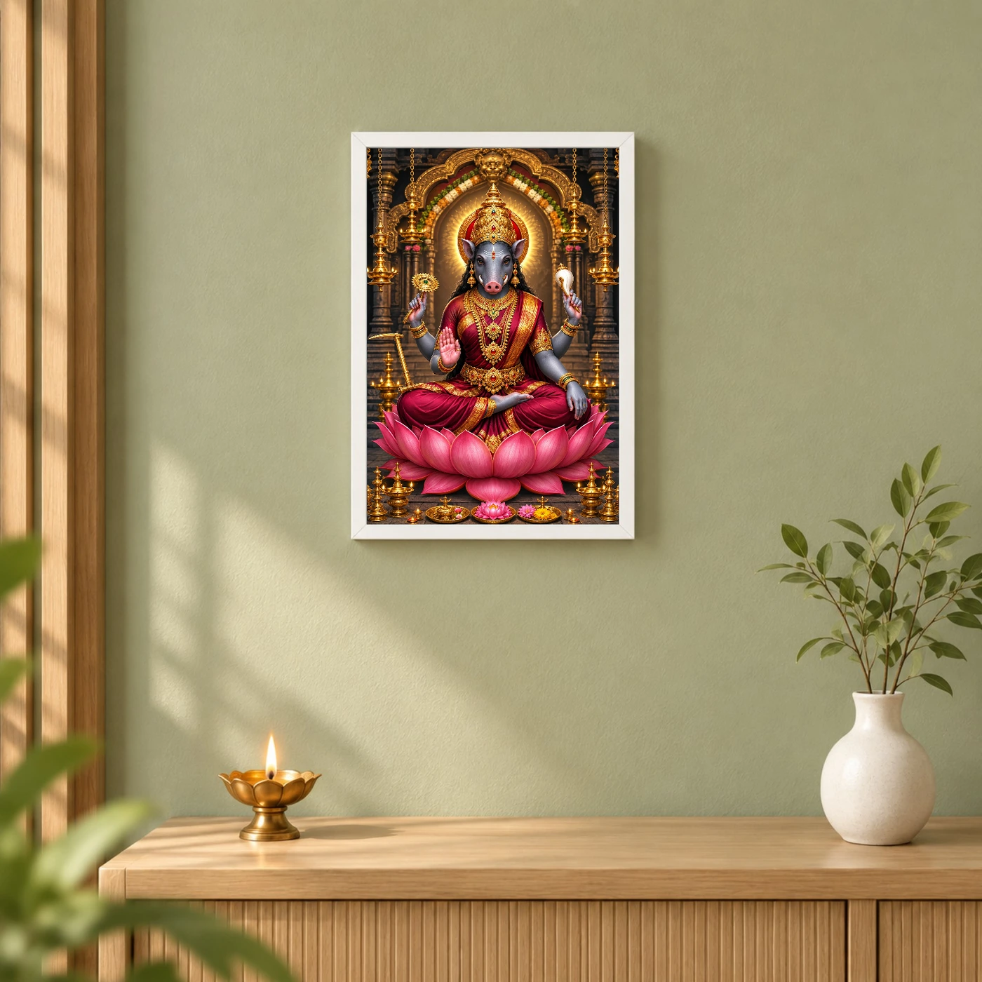 Varahi Amman Lotus Temple Photo Frame, view 6