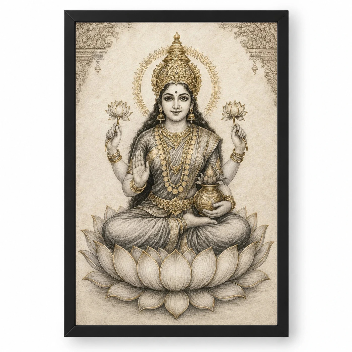 Varalakshmi — Monochrome Sketch Frame