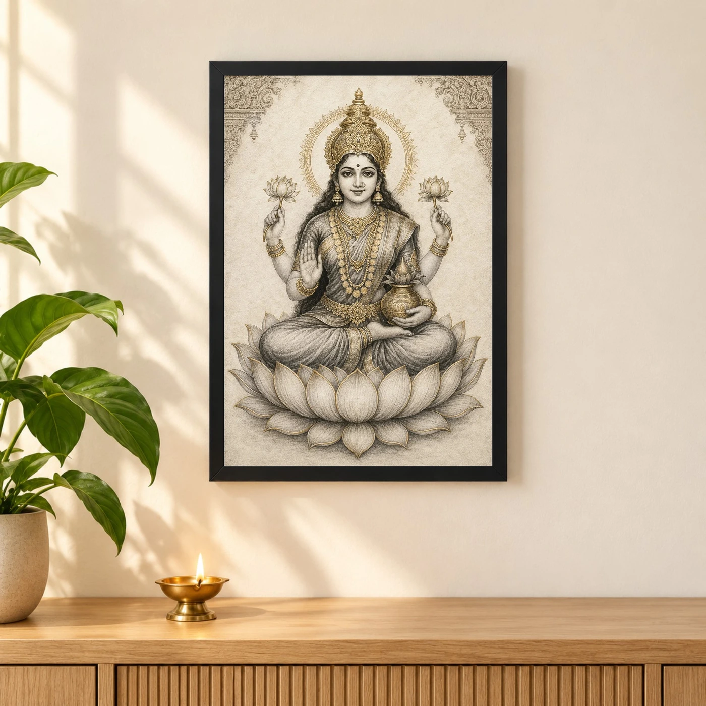 Varalakshmi — Monochrome Sketch Frame, view 3