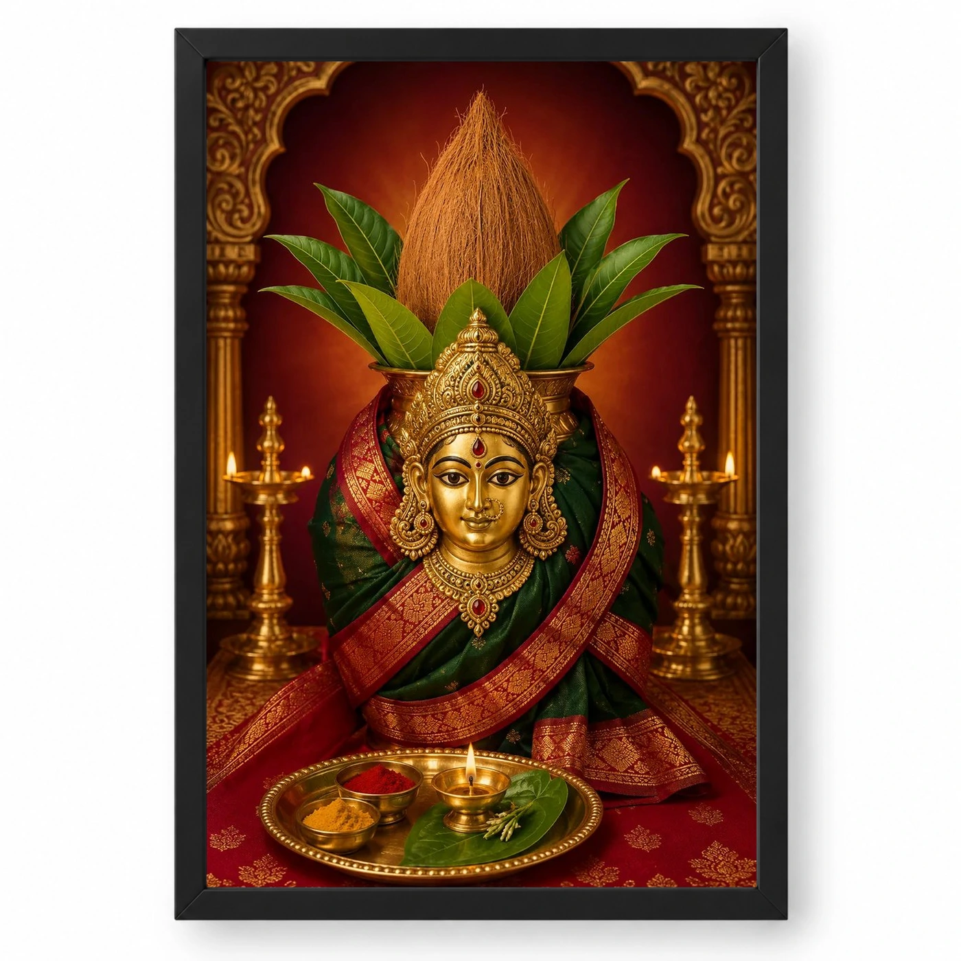 Varalakshmi — Traditional Kalasha Puja Frame