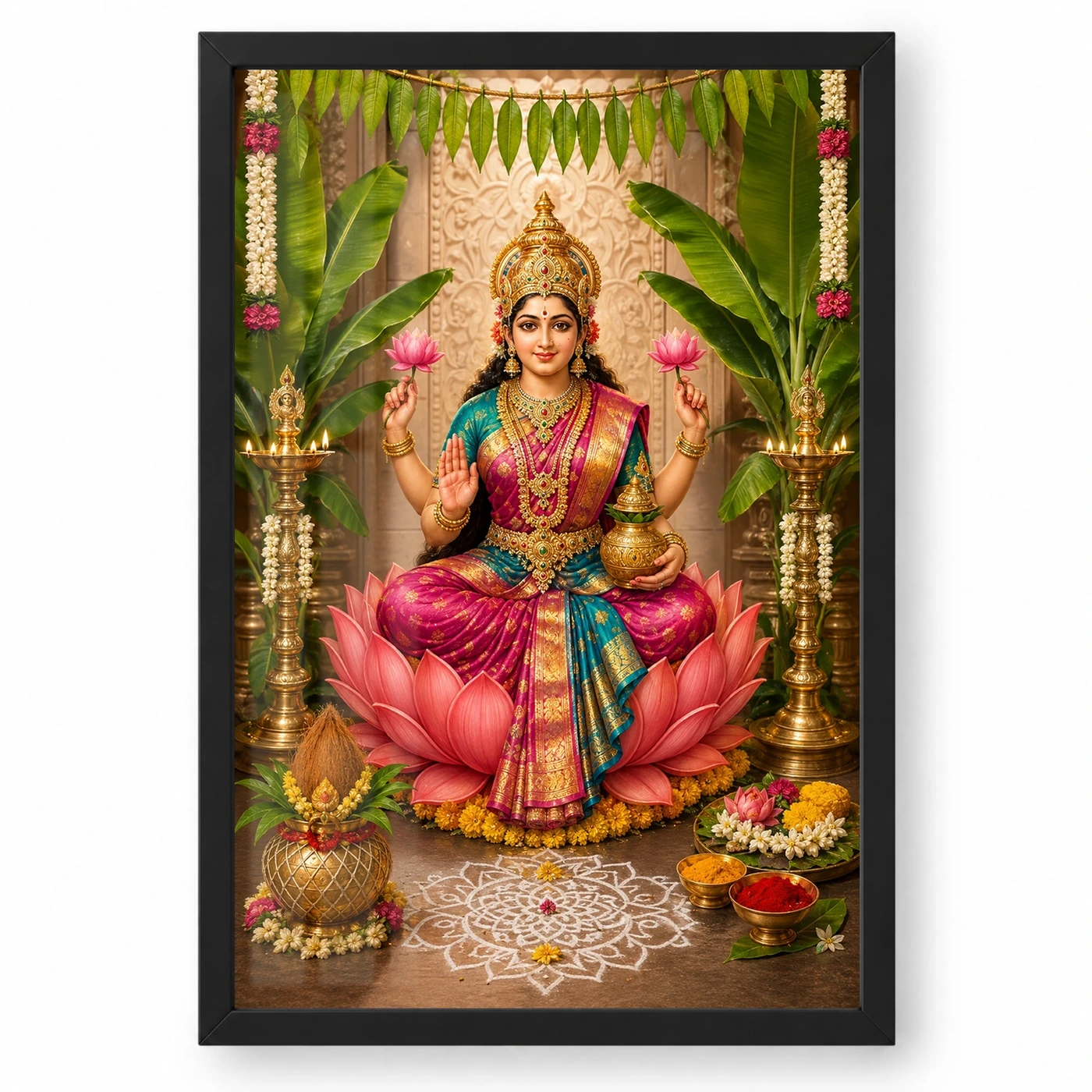 Varalakshmi Vratam Photo Frame – Traditional South Indian Art