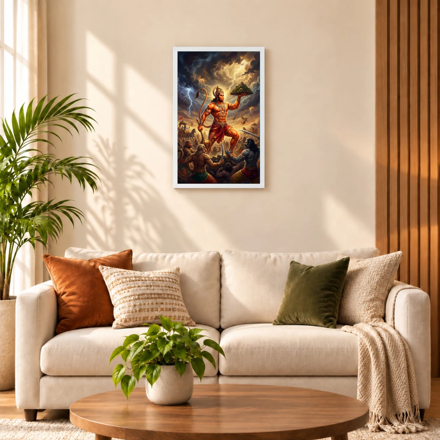 Veer Hanuman Battle Warrior Ramayana Dramatic Epic Art Photo Frame, view 9