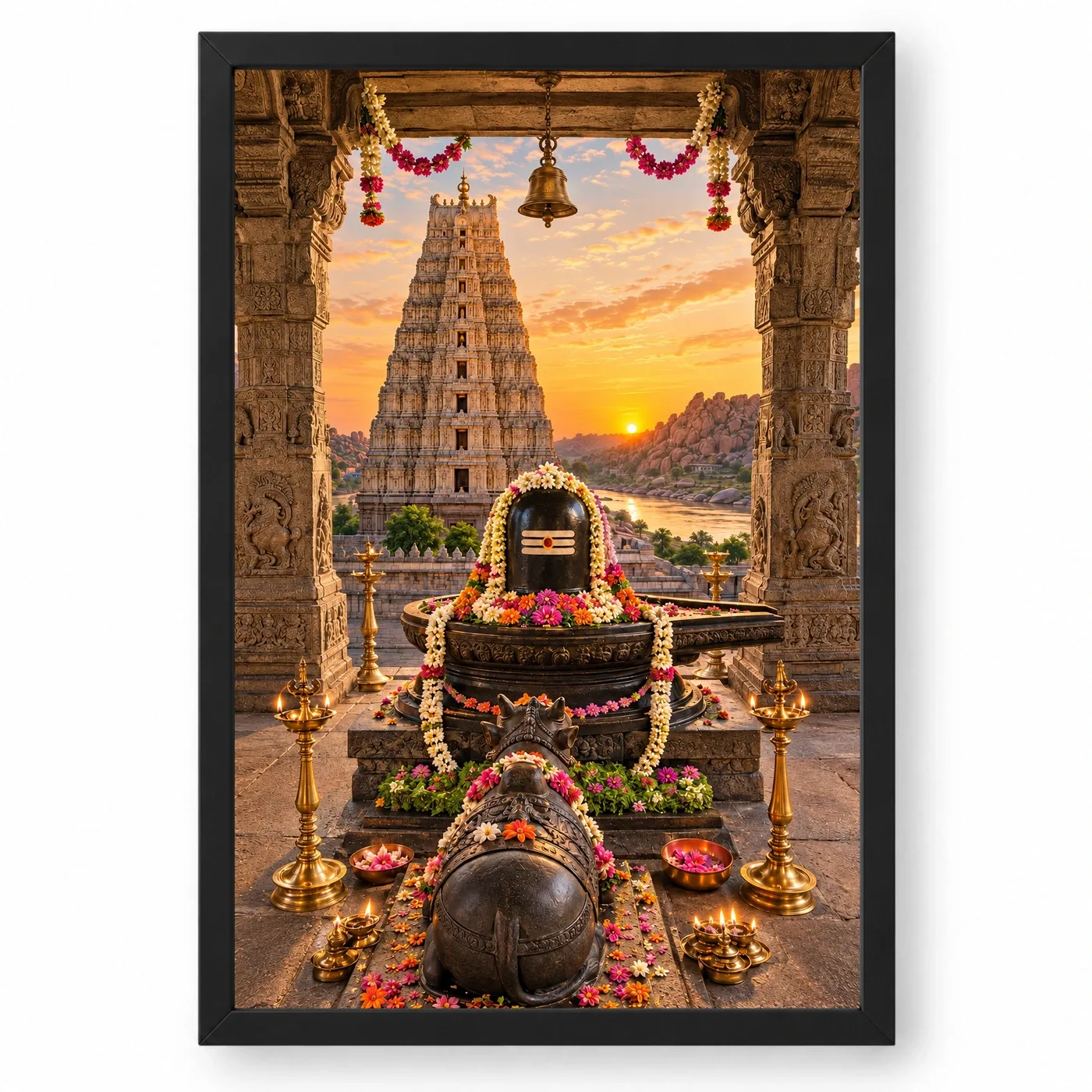 Virupaksha Hampi Tungabhadra Dawn Photo Frame