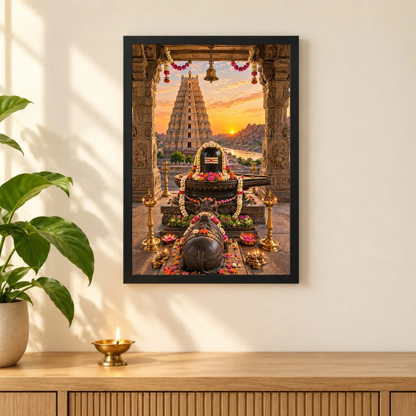 Virupaksha Hampi Tungabhadra Dawn Photo Frame, view 3