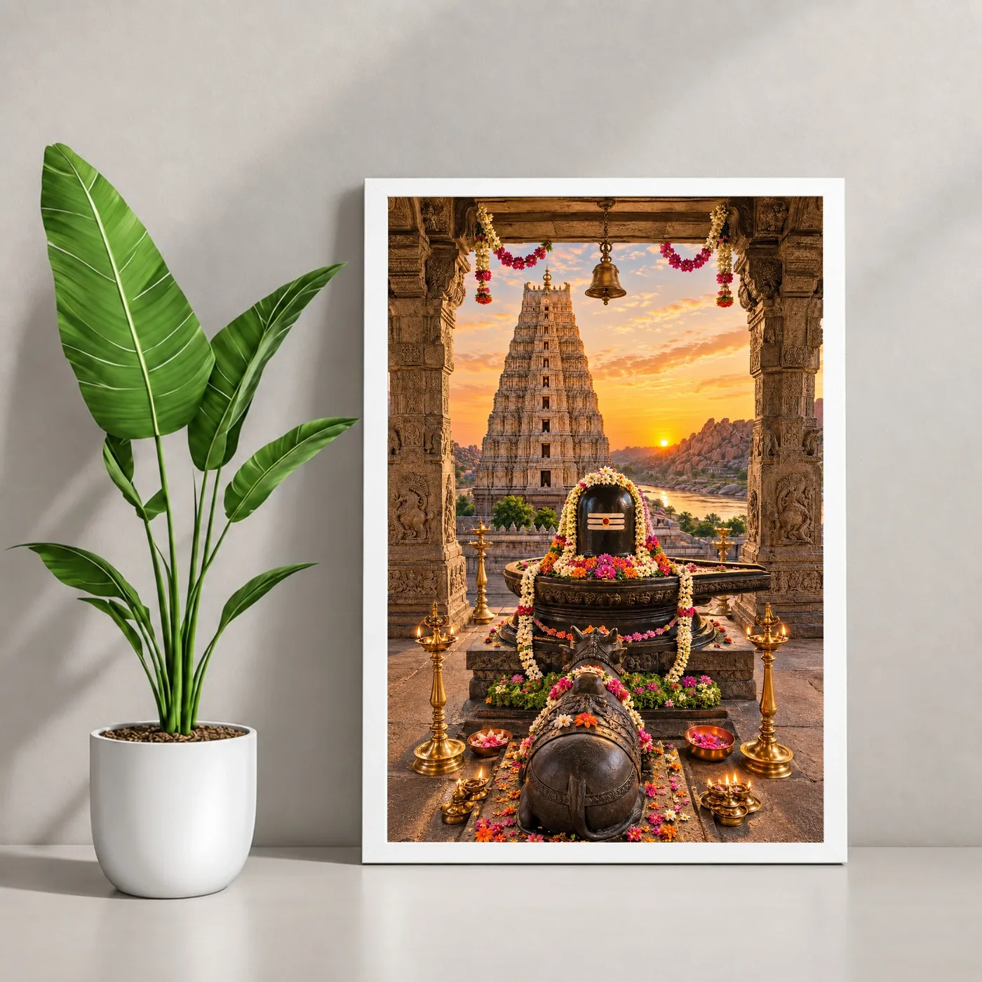 Virupaksha Hampi Tungabhadra Dawn Photo Frame, view 4
