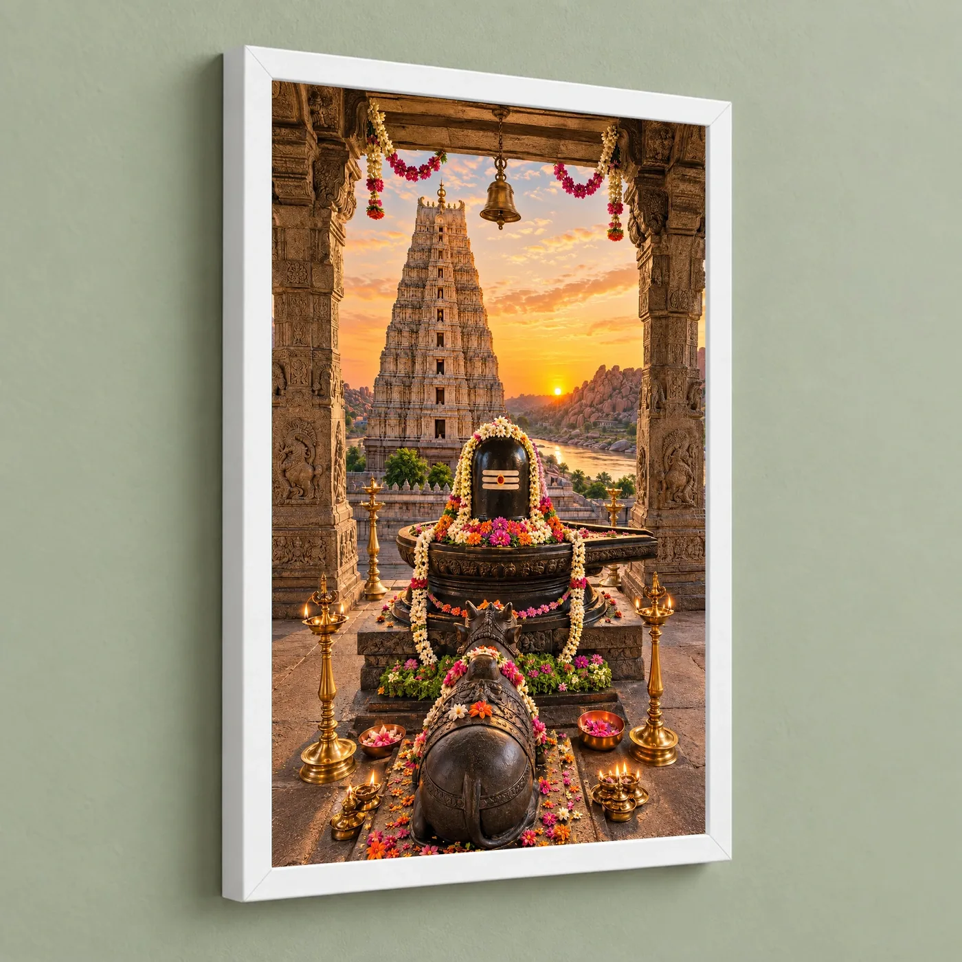 Virupaksha Hampi Tungabhadra Dawn Photo Frame, view 5