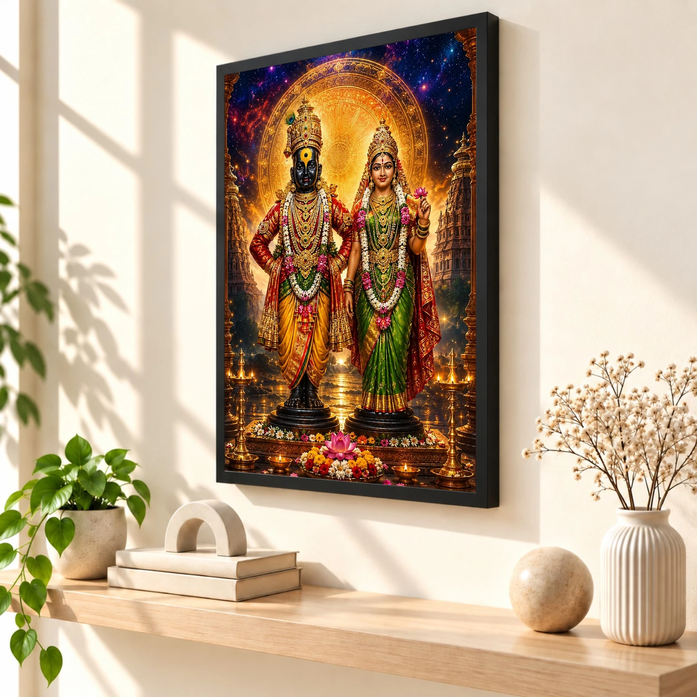 Vitthal Rukmini Cosmic Celestial Aura Photo Frame, view 2
