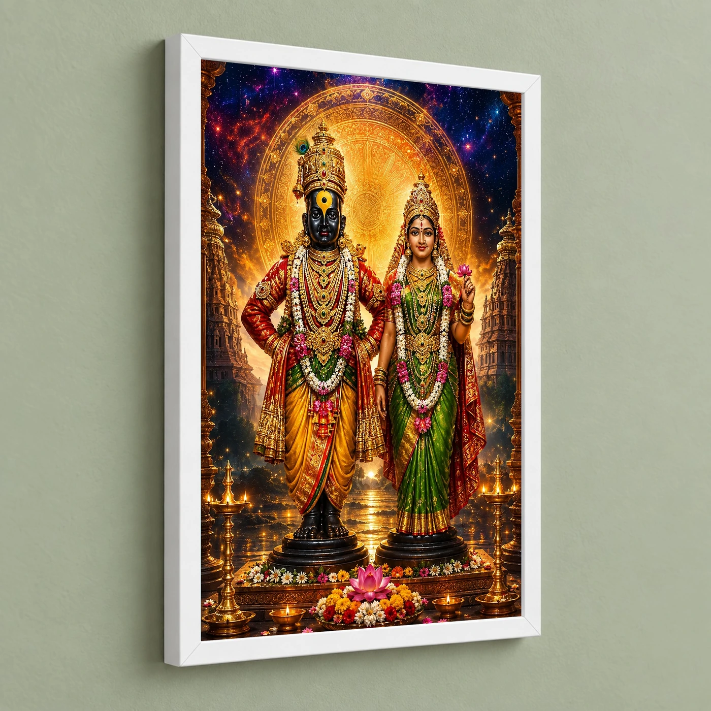 Vitthal Rukmini Cosmic Celestial Aura Photo Frame, view 5