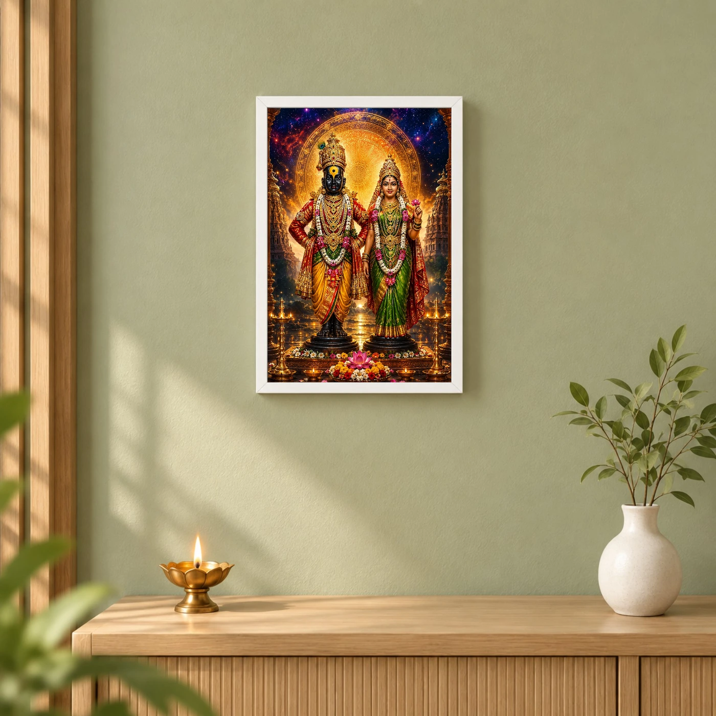 Vitthal Rukmini Cosmic Celestial Aura Photo Frame, view 6