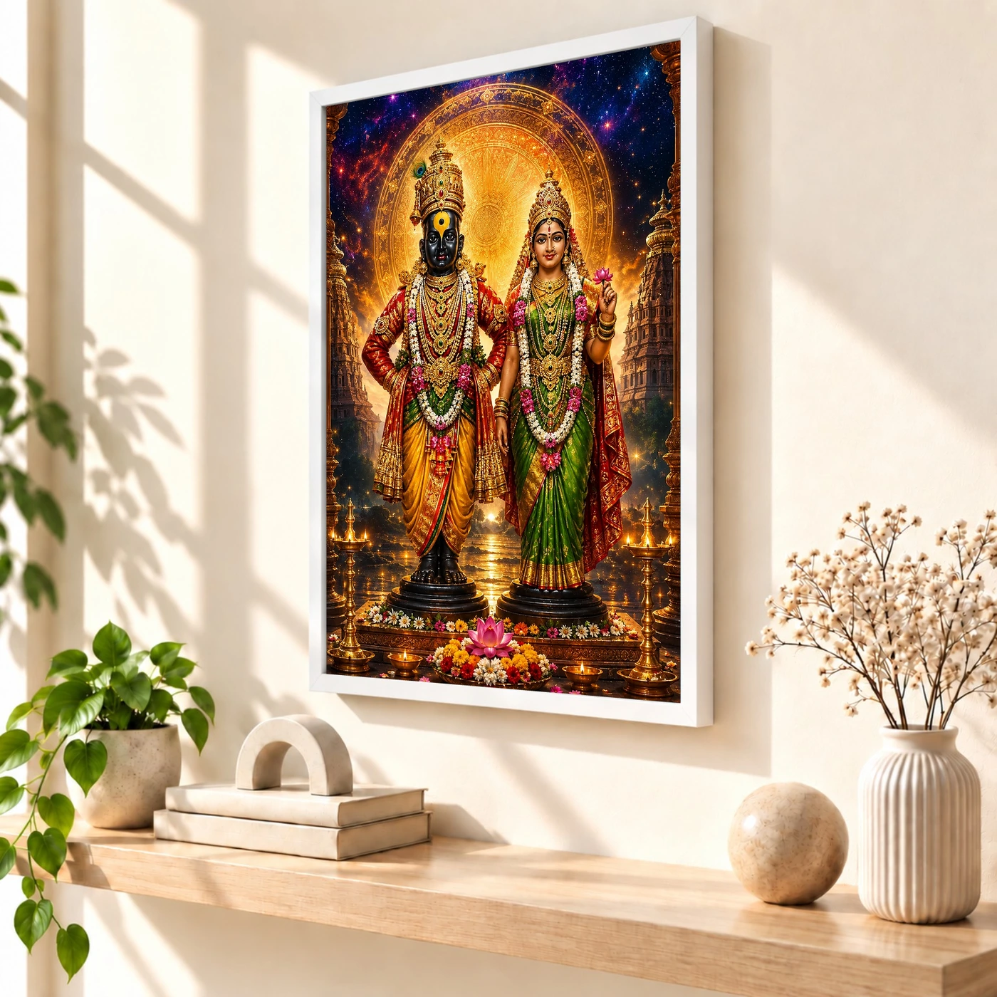 Vitthal Rukmini Cosmic Celestial Aura Photo Frame, view 7