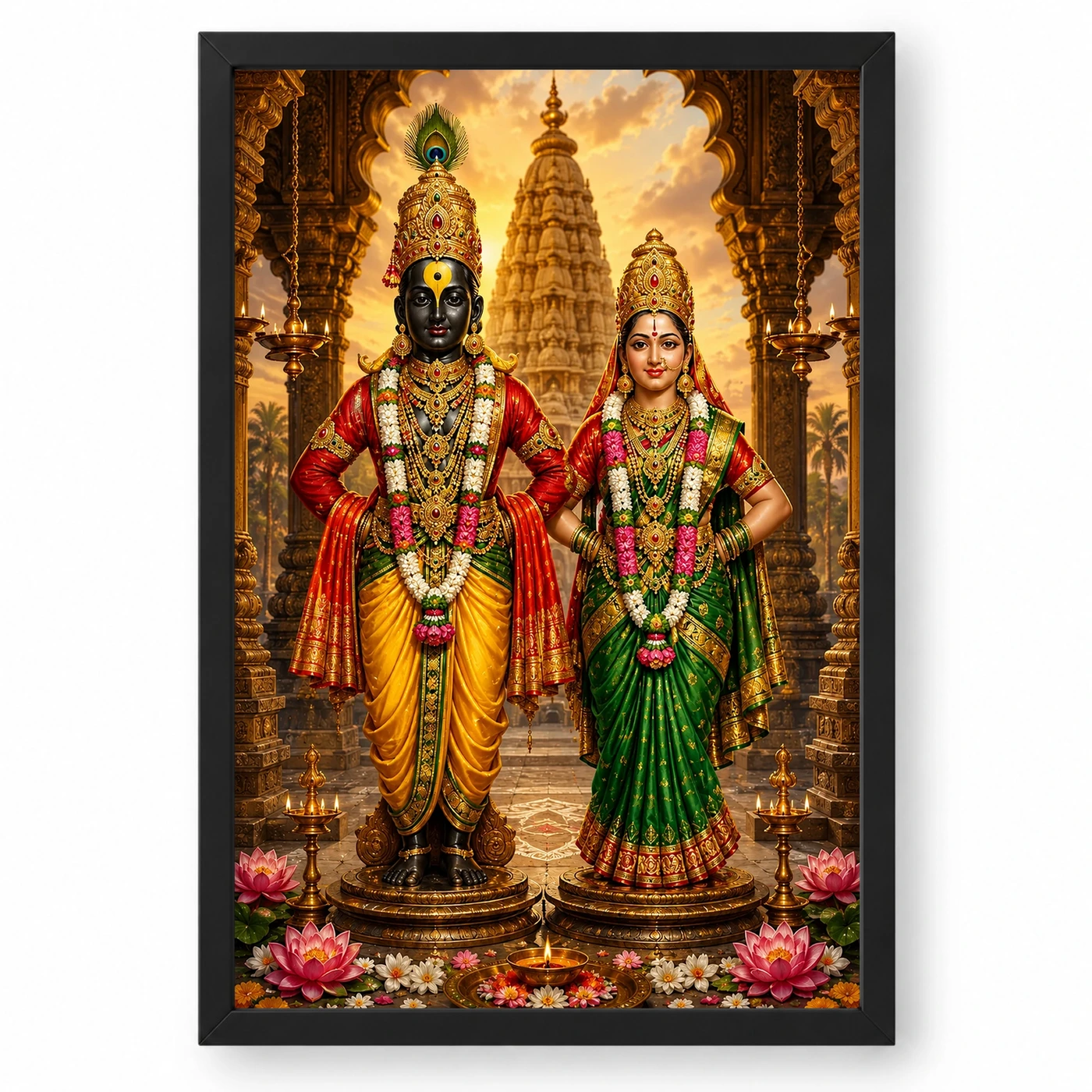 Vitthal Rukmini Heritage Temple Architecture Backdrop Photo Frame