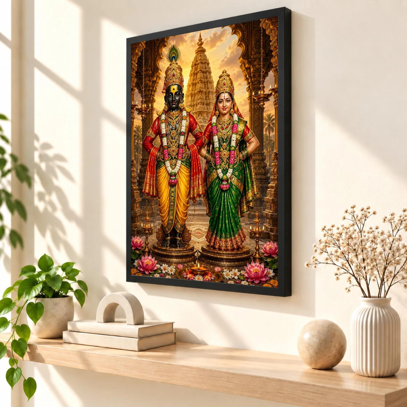 Vitthal Rukmini Heritage Temple Architecture Backdrop Photo Frame, view 2