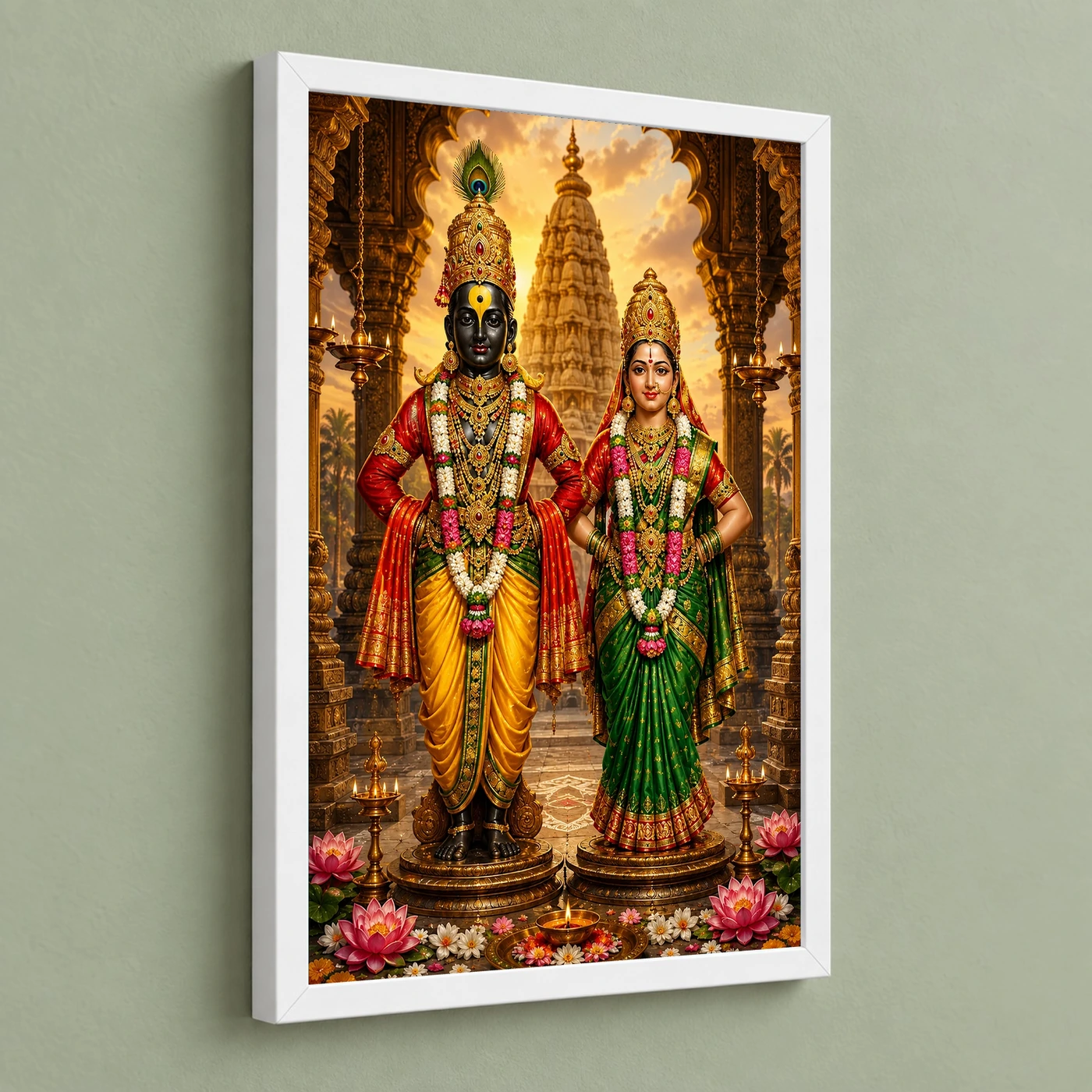 Vitthal Rukmini Heritage Temple Architecture Backdrop Photo Frame, view 5