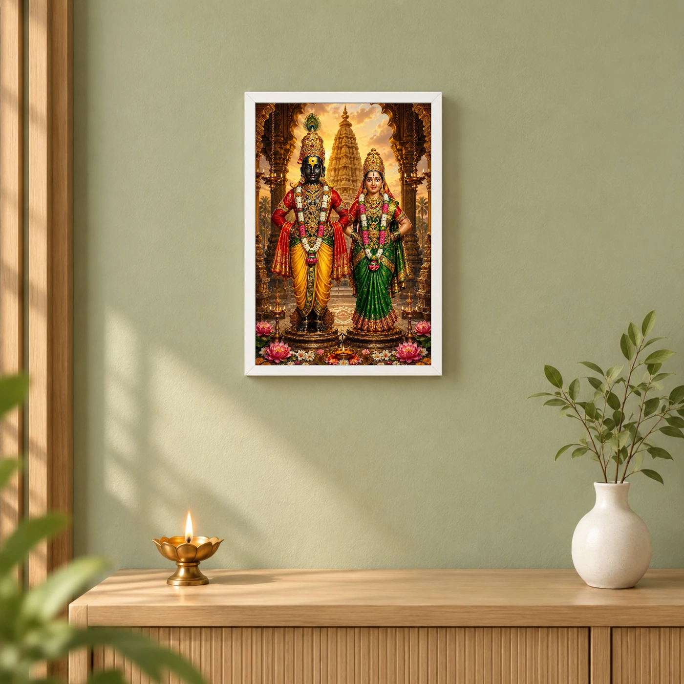 Vitthal Rukmini Heritage Temple Architecture Backdrop Photo Frame, view 6