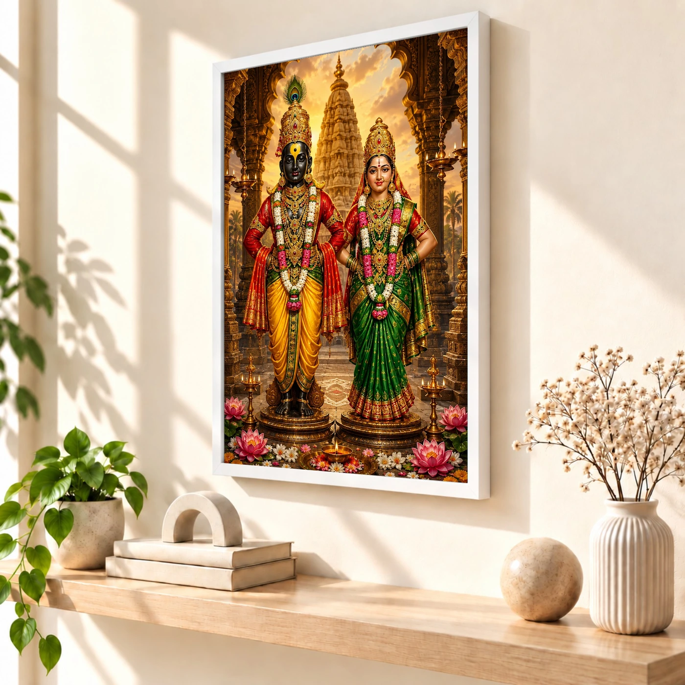 Vitthal Rukmini Heritage Temple Architecture Backdrop Photo Frame, view 7