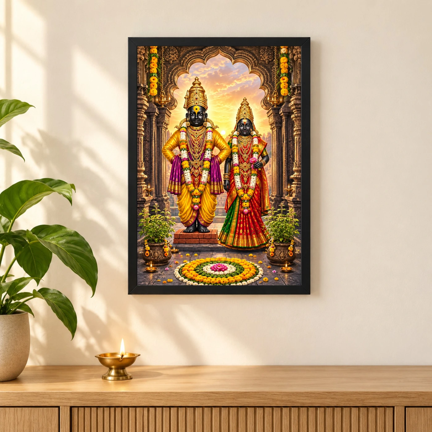 Vitthal Rukmini Pandharpur Darshan Photo Frame, view 3