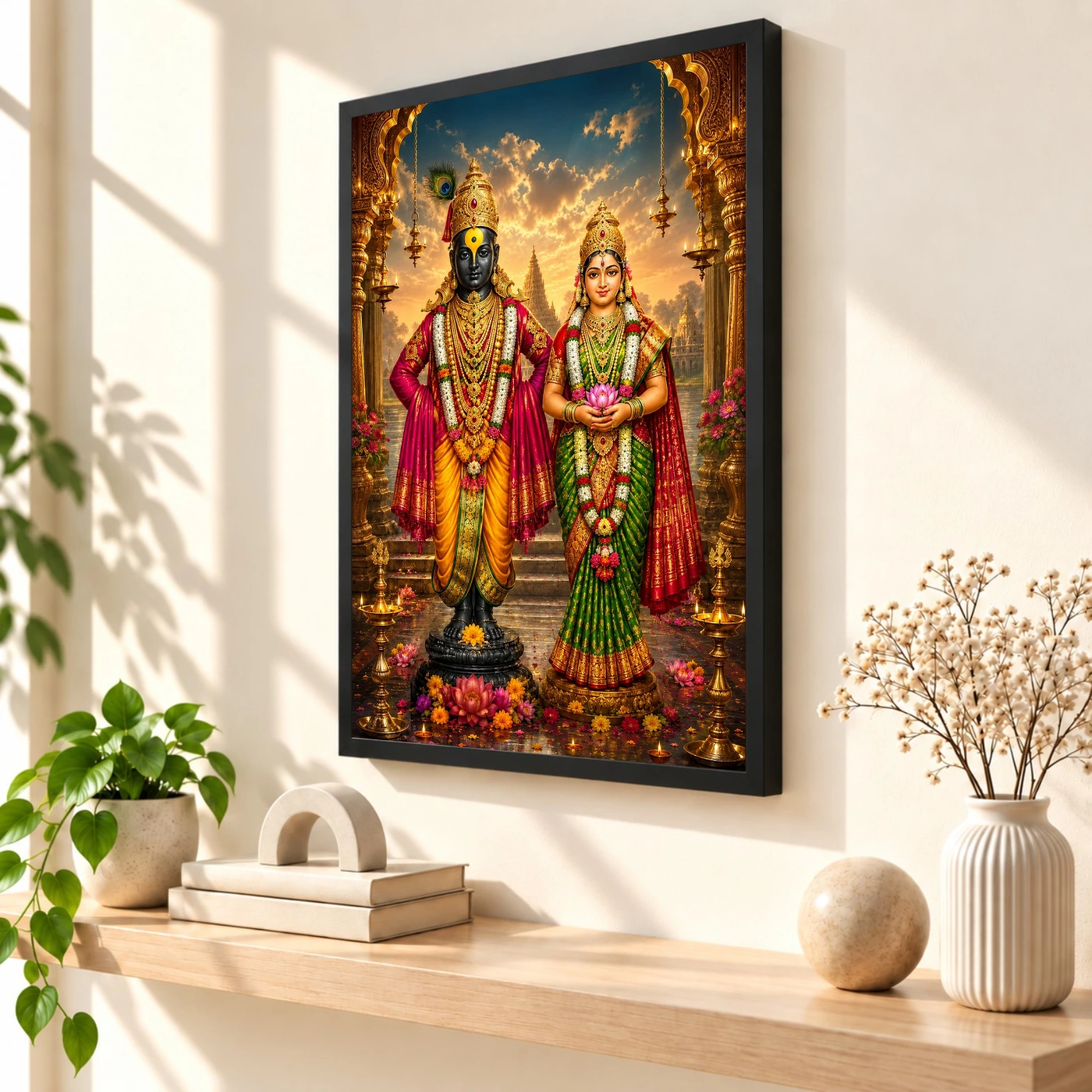Vitthal Rukmini Peaceful Home Mandir Composition Photo Frame, view 2