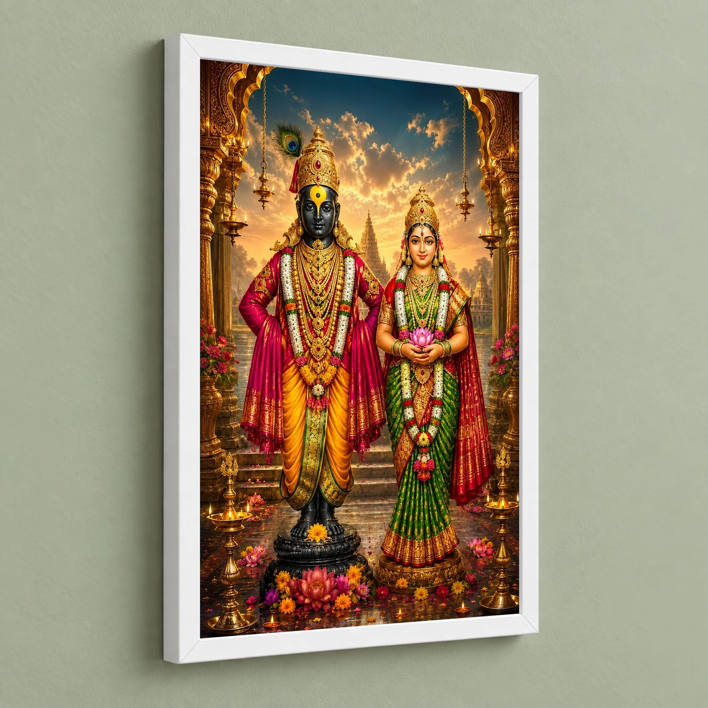 Vitthal Rukmini Peaceful Home Mandir Composition Photo Frame, view 5