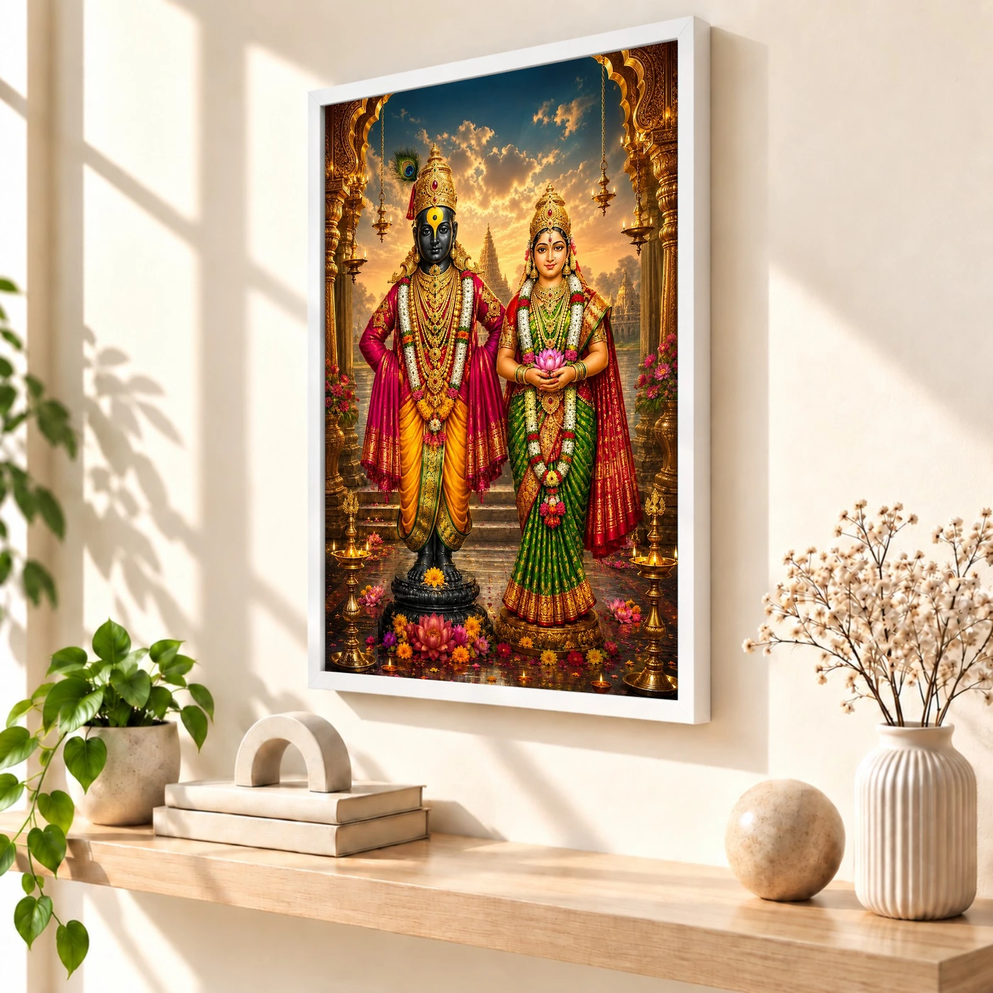 Vitthal Rukmini Peaceful Home Mandir Composition Photo Frame, view 7