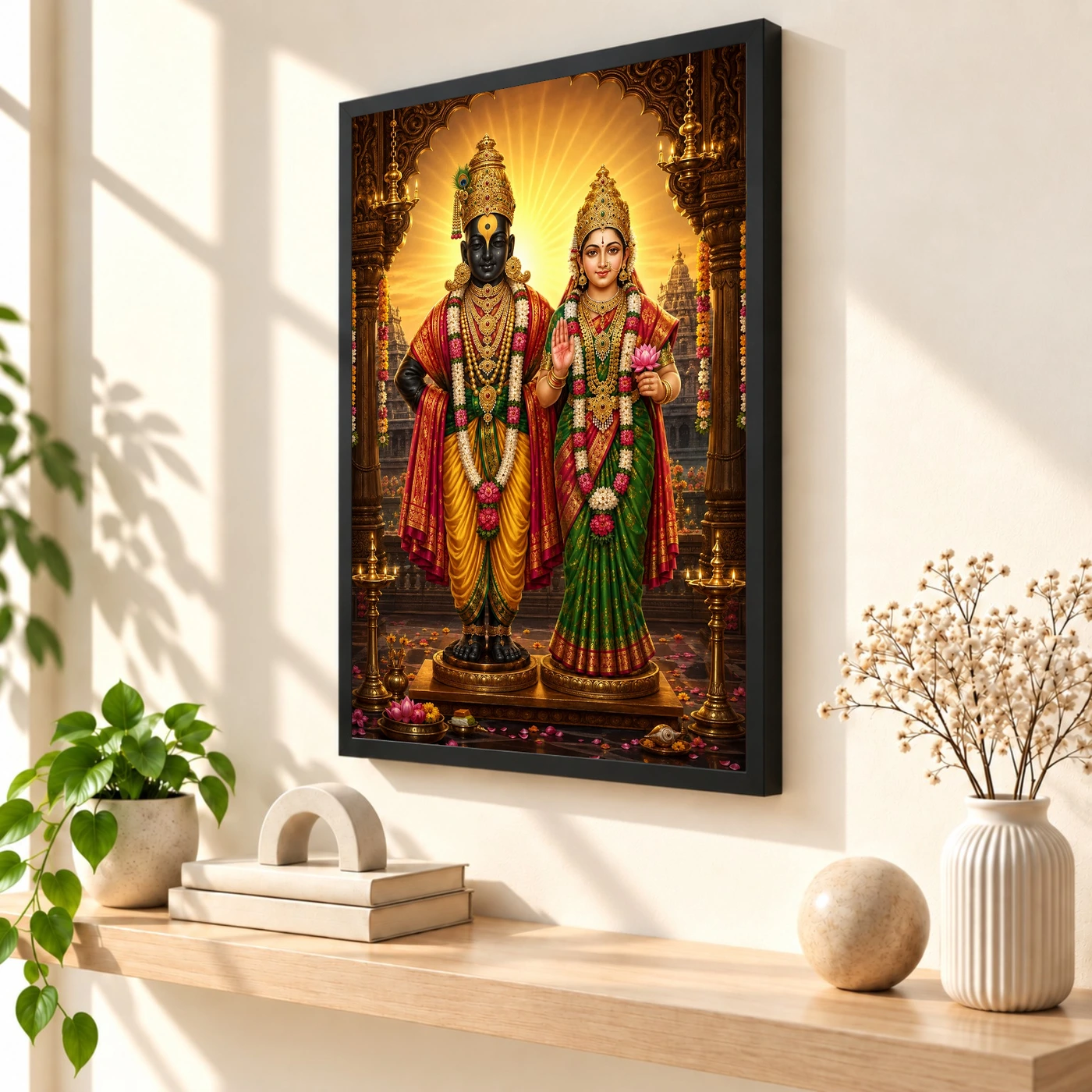 Vitthal Rukmini Royal Jewel-Toned Portrait Photo Frame, view 2