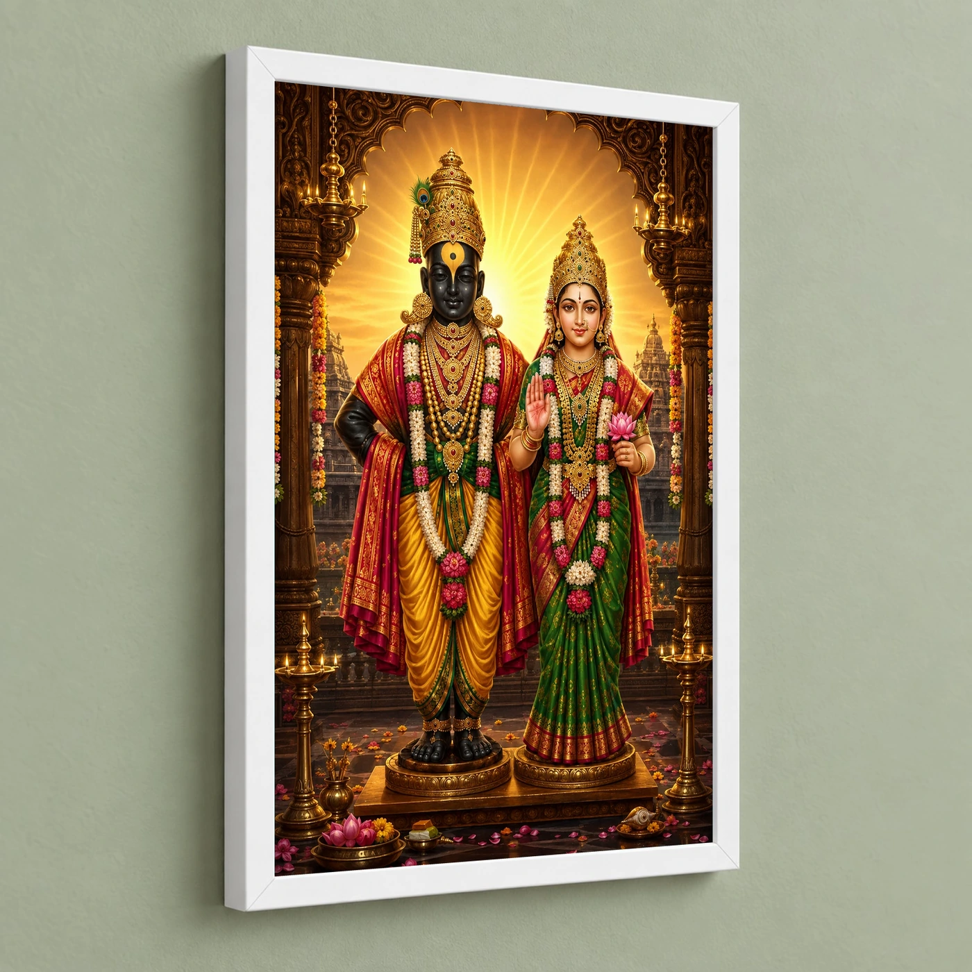 Vitthal Rukmini Royal Jewel-Toned Portrait Photo Frame, view 5