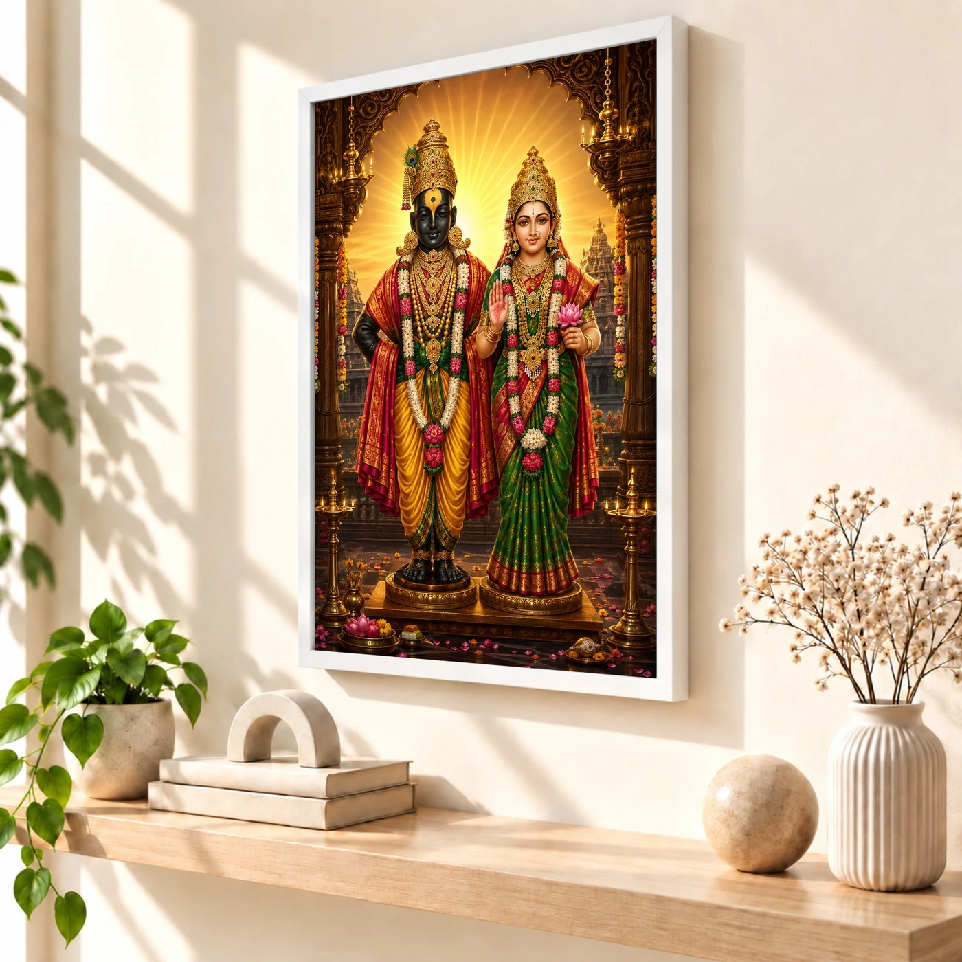 Vitthal Rukmini Royal Jewel-Toned Portrait Photo Frame, view 7