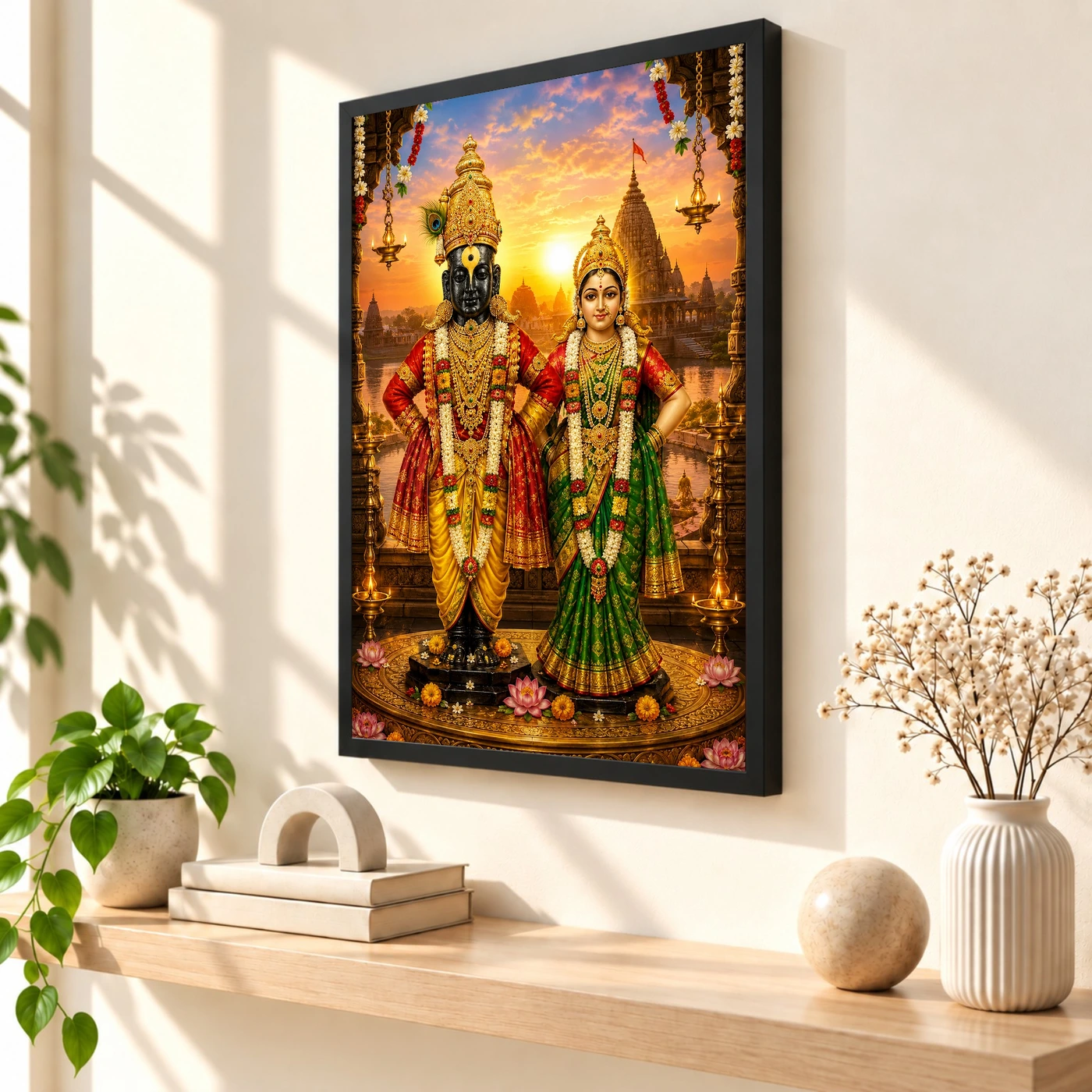 Vitthal Rukmini Serene Sunrise Blessing Photo Frame, view 2