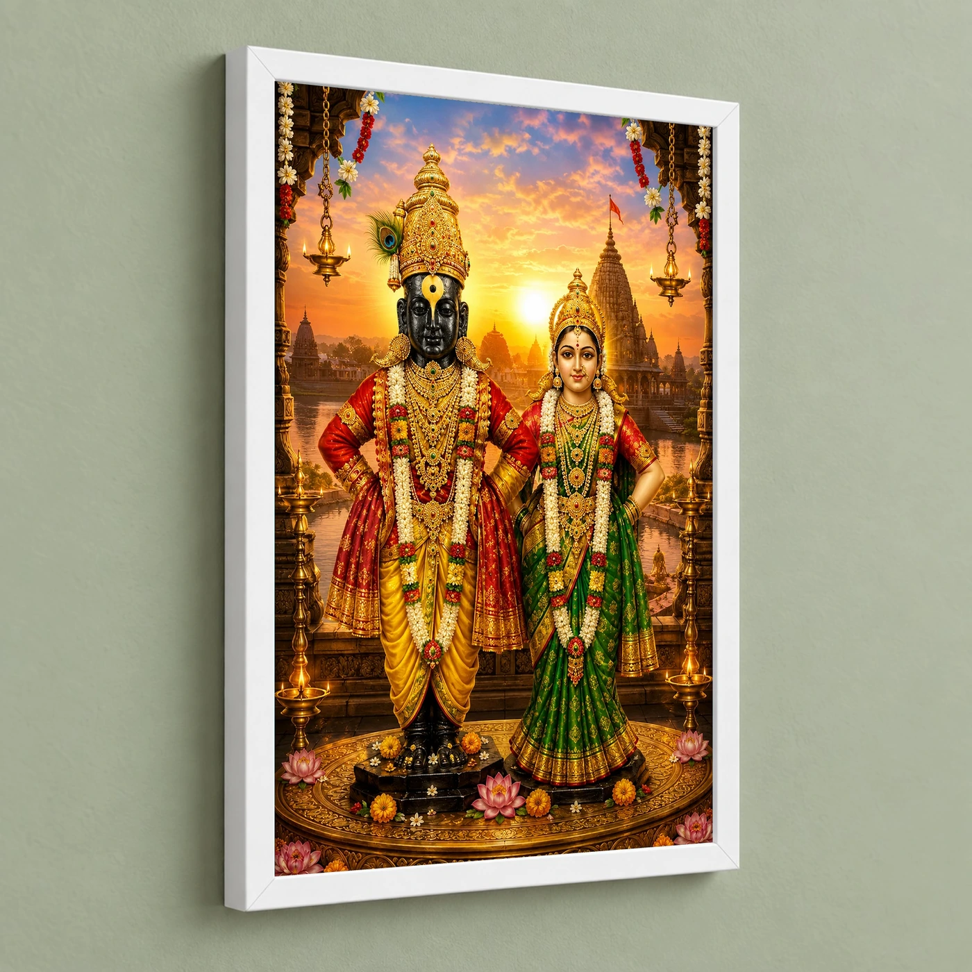 Vitthal Rukmini Serene Sunrise Blessing Photo Frame, view 5