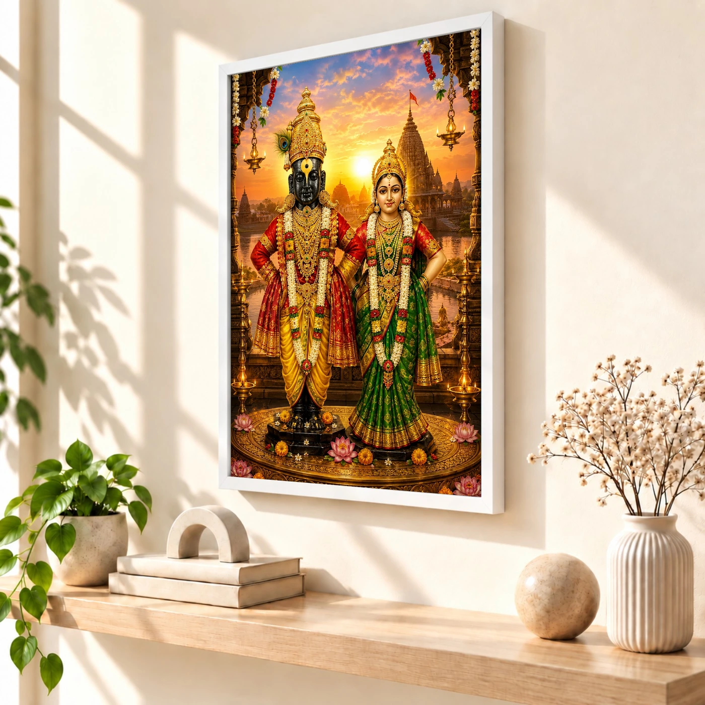 Vitthal Rukmini Serene Sunrise Blessing Photo Frame, view 7