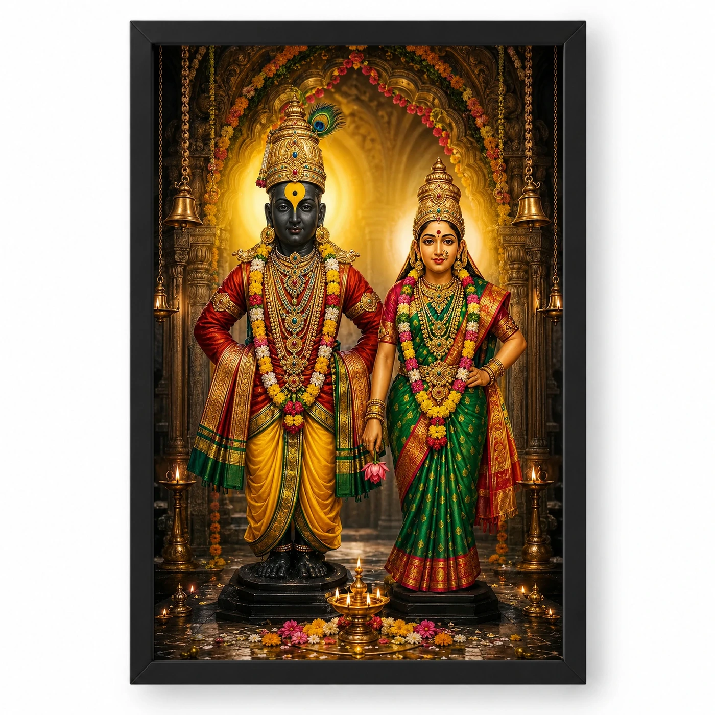 Vitthal Rukmini Vivid Premium Spiritual Poster Art Photo Frame