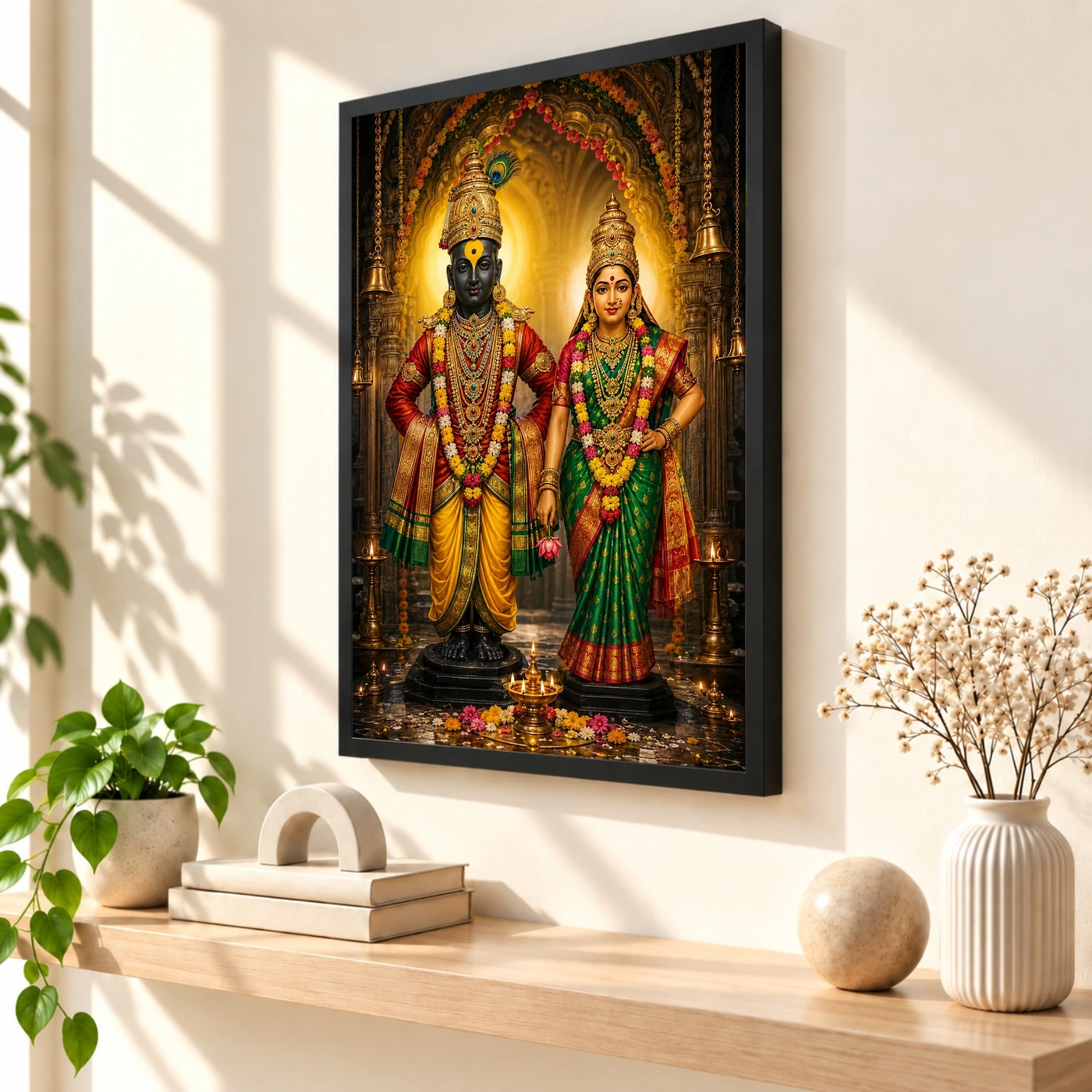 Vitthal Rukmini Vivid Premium Spiritual Poster Art Photo Frame, view 2