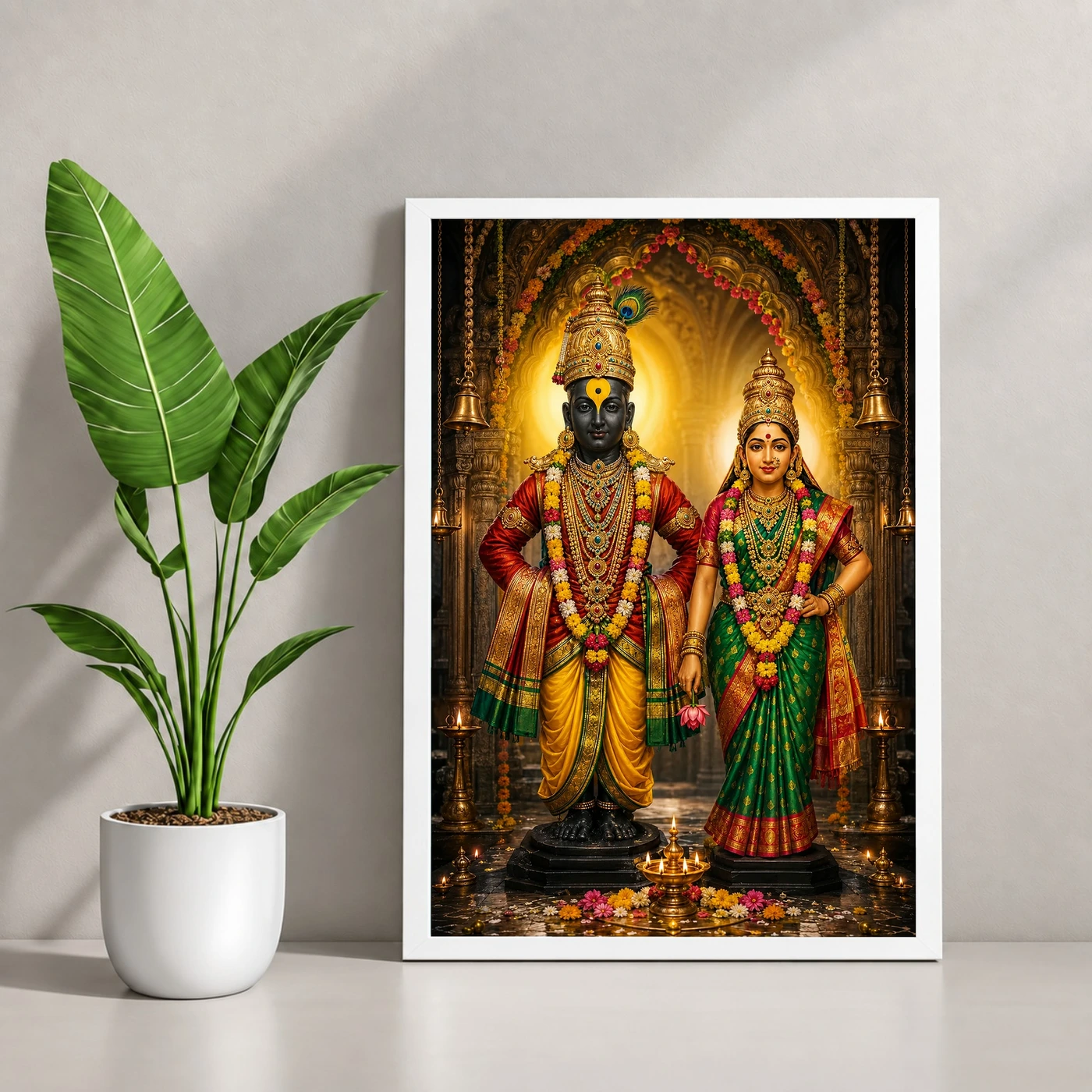 Vitthal Rukmini Vivid Premium Spiritual Poster Art Photo Frame, view 4