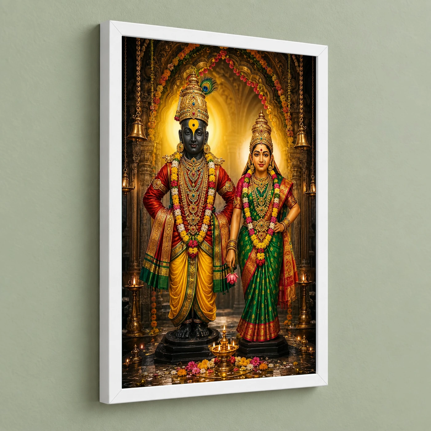 Vitthal Rukmini Vivid Premium Spiritual Poster Art Photo Frame, view 5