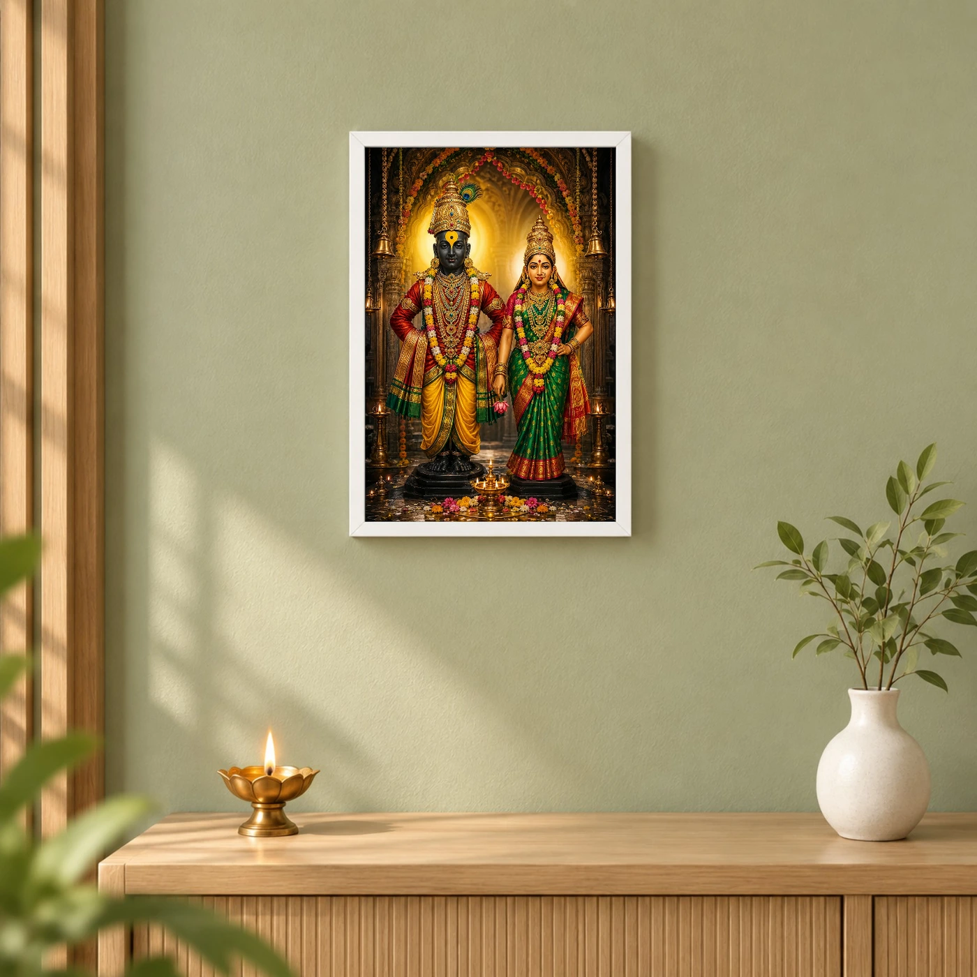 Vitthal Rukmini Vivid Premium Spiritual Poster Art Photo Frame, view 6