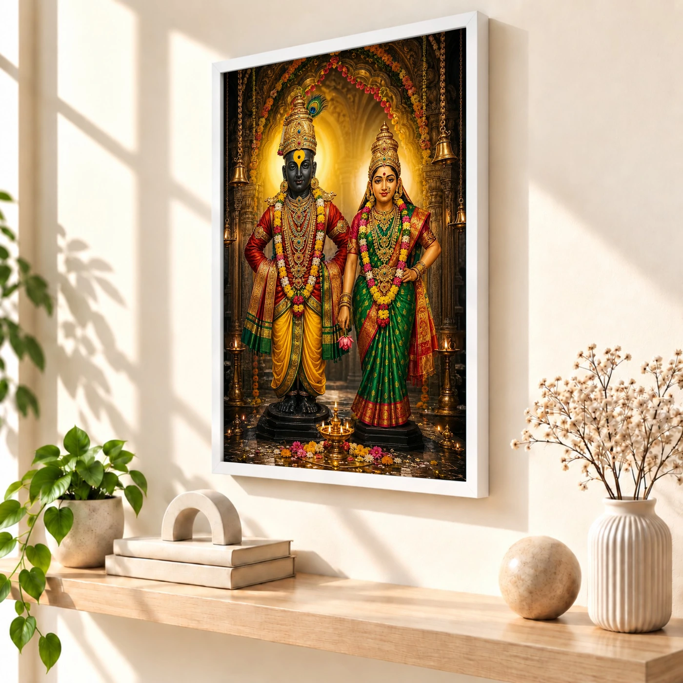 Vitthal Rukmini Vivid Premium Spiritual Poster Art Photo Frame, view 7